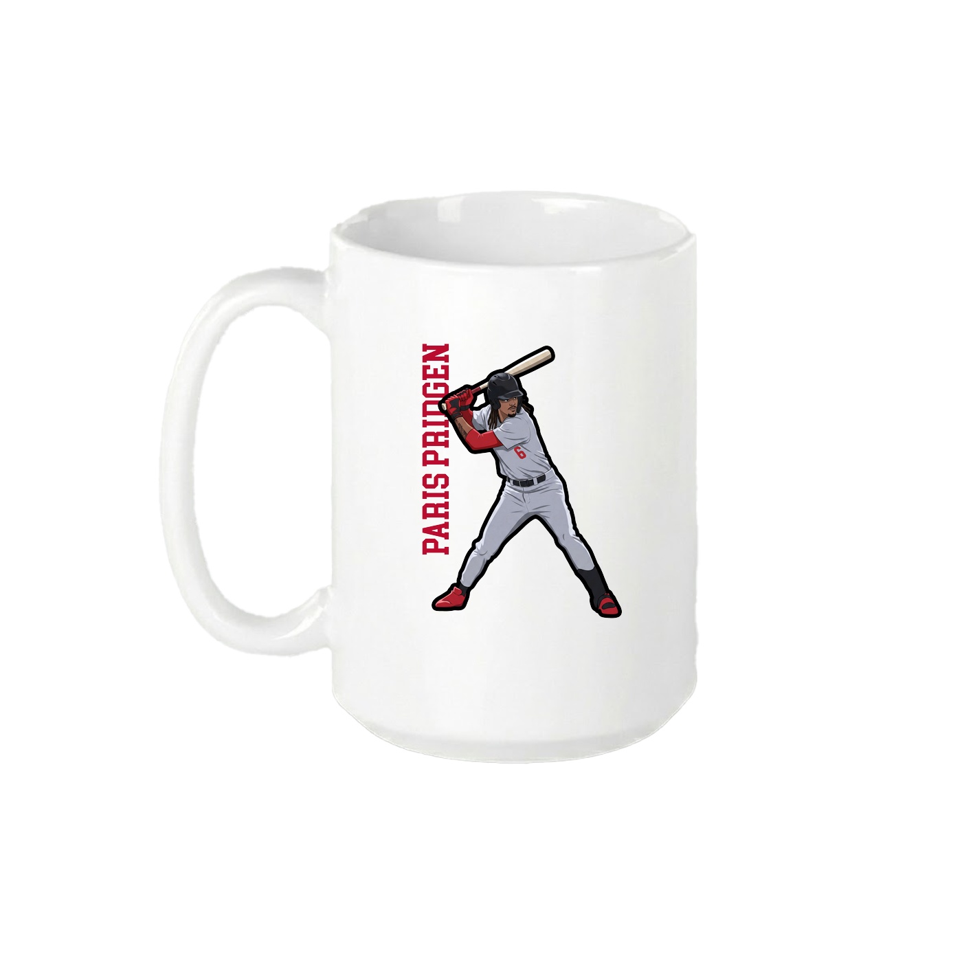 15oz Coffee Mug — Name Vertical in White