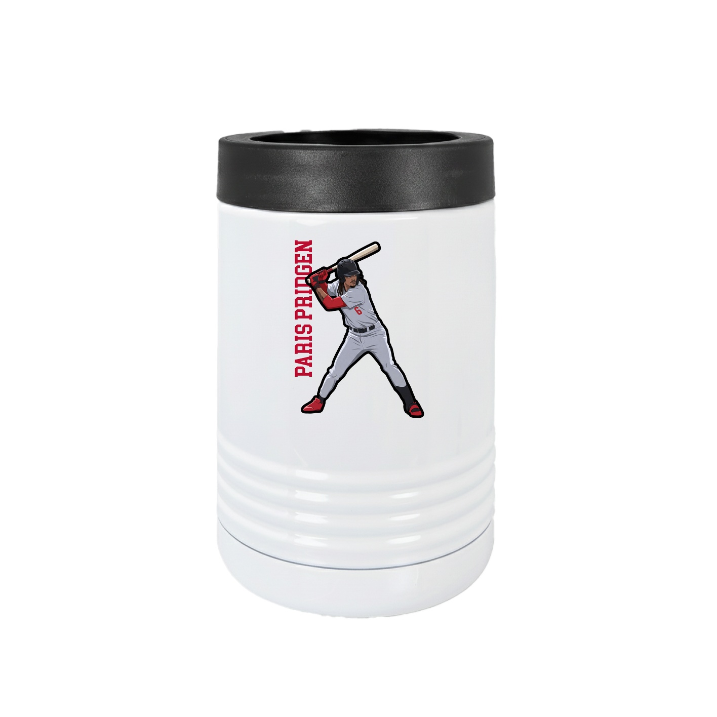 Beverage Holder — Name Vertical in White