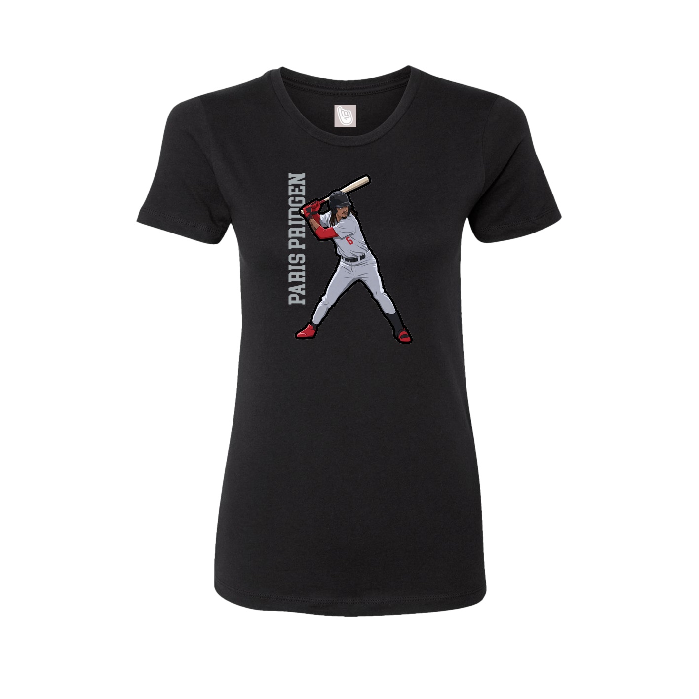 Womens Tee — Name Vertical in Black
