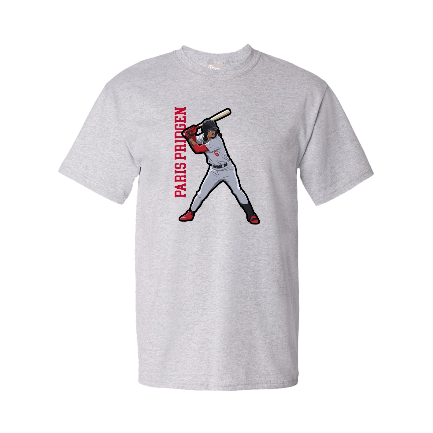 Youth Tee — Name Vertical in Grey
