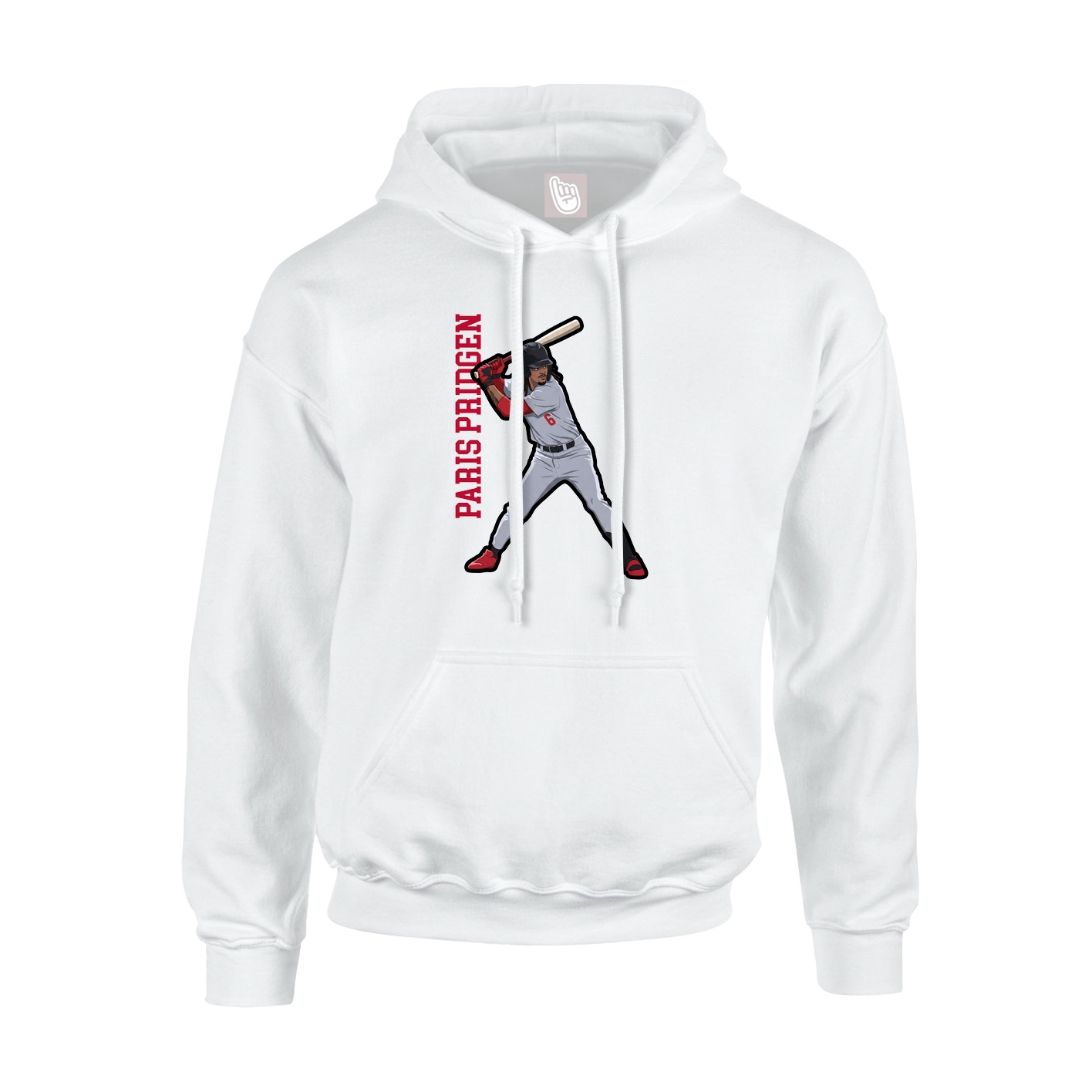 Hoodie — Name Vertical in White