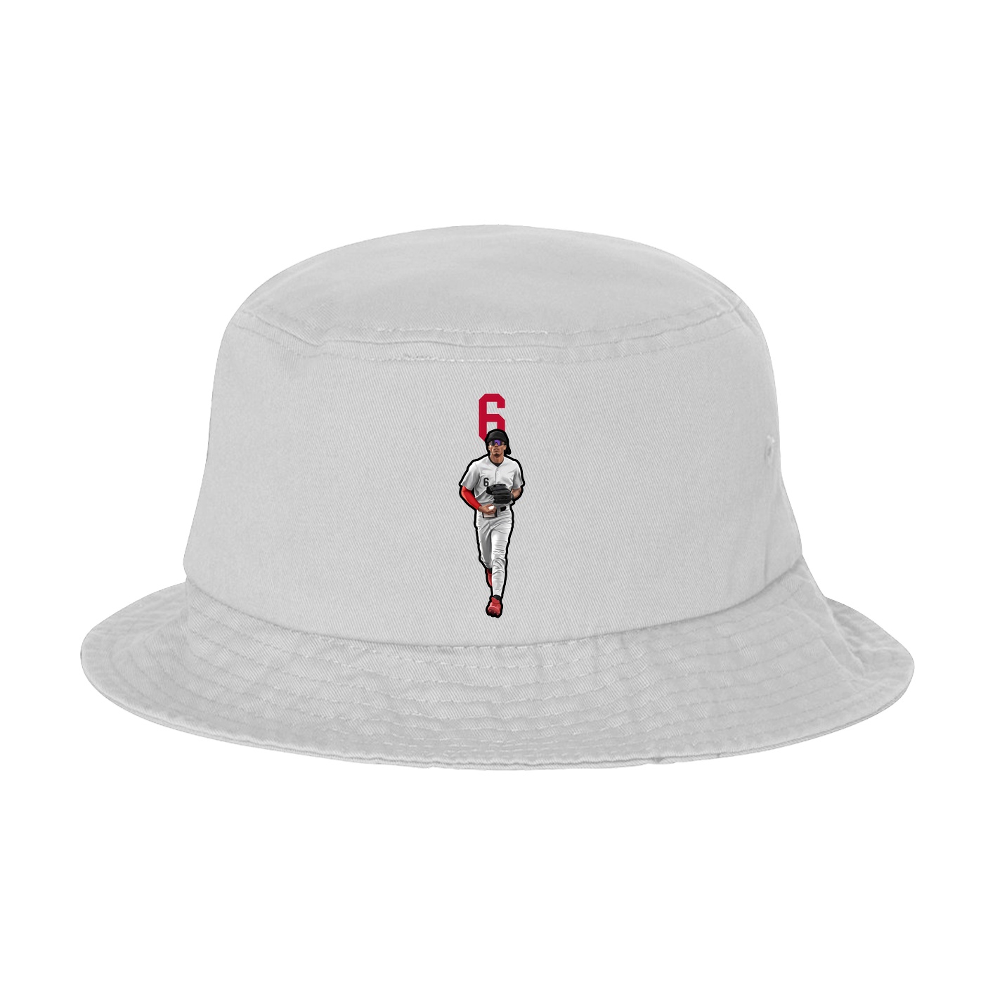 Bucket Cap — Number Top in White