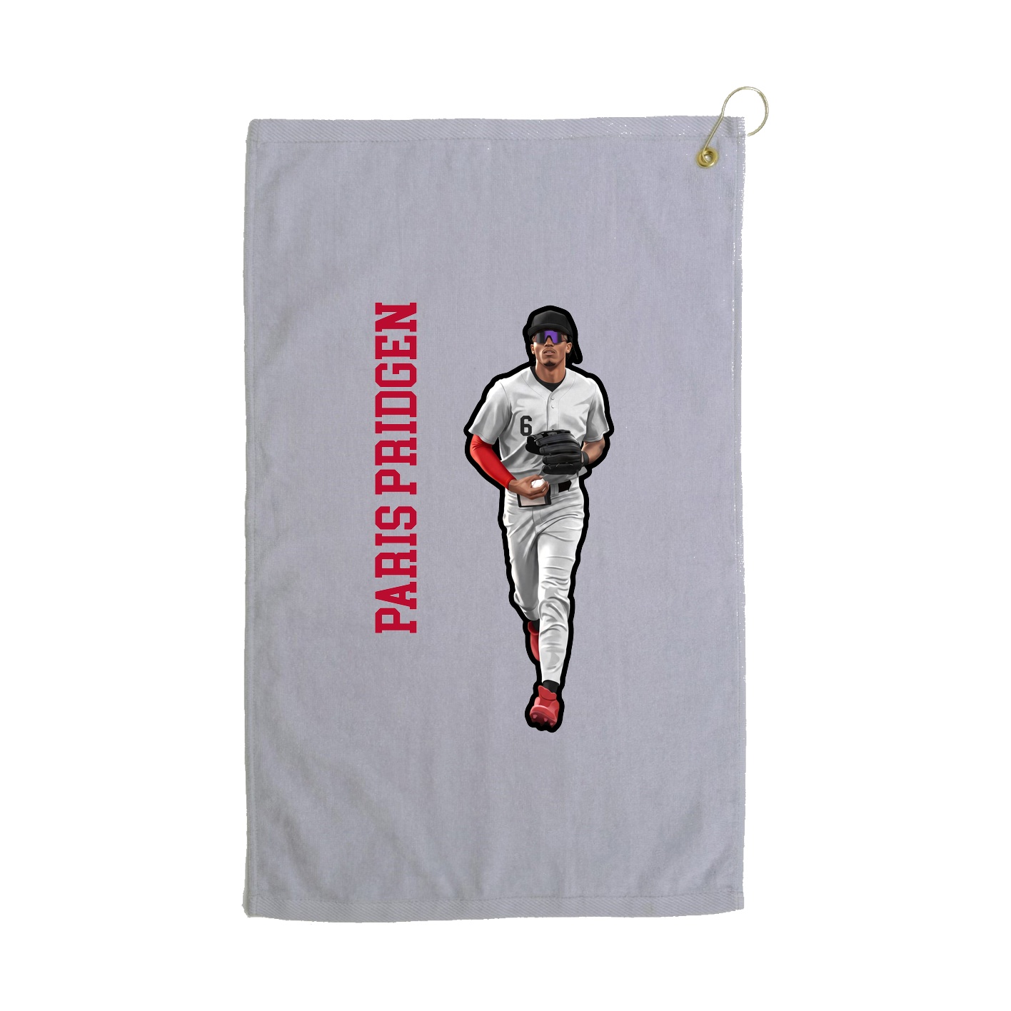 Golf Towel — Name Vertical in Grey