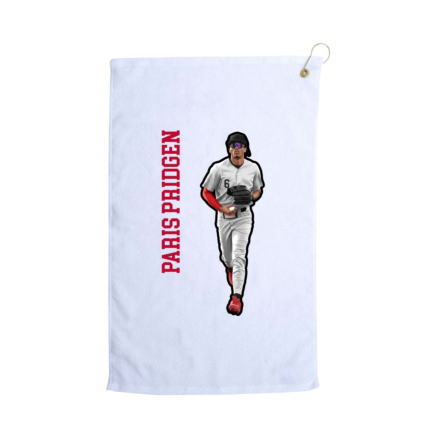 Golf Towel — Name Vertical in White
