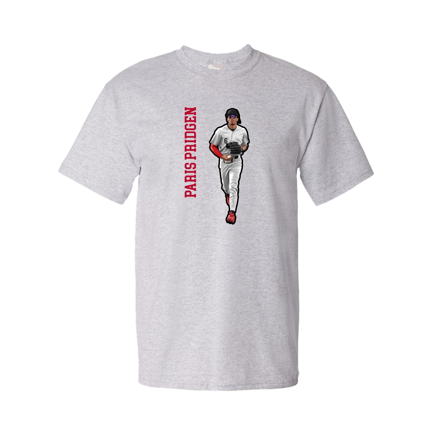 Youth Tee — Name Vertical in Grey