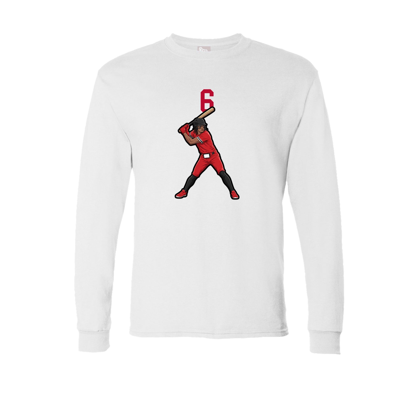 Long Sleeve Tee — Number Top in White