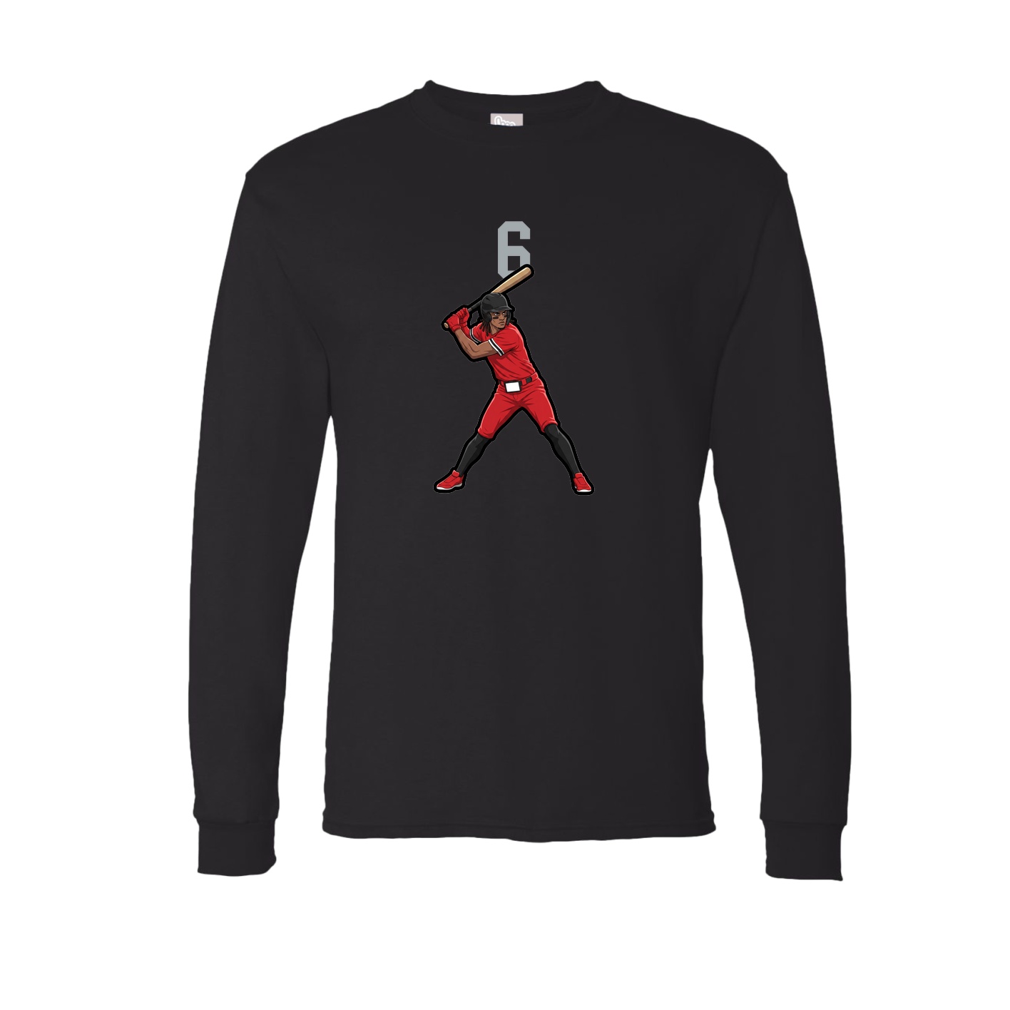 Long Sleeve Tee — Number Top in Black