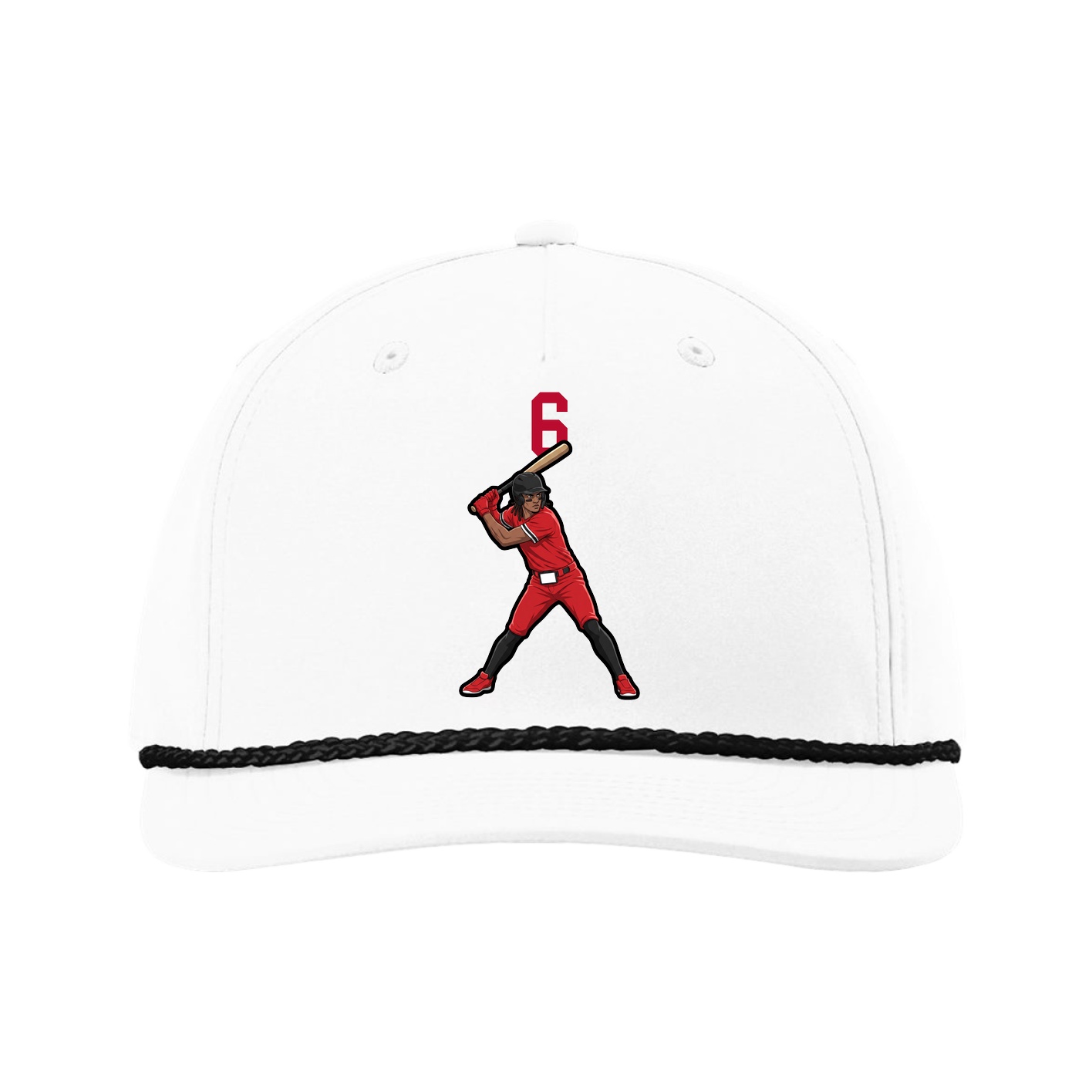 Five-Panel Classic Rope Cap — Number Top in White