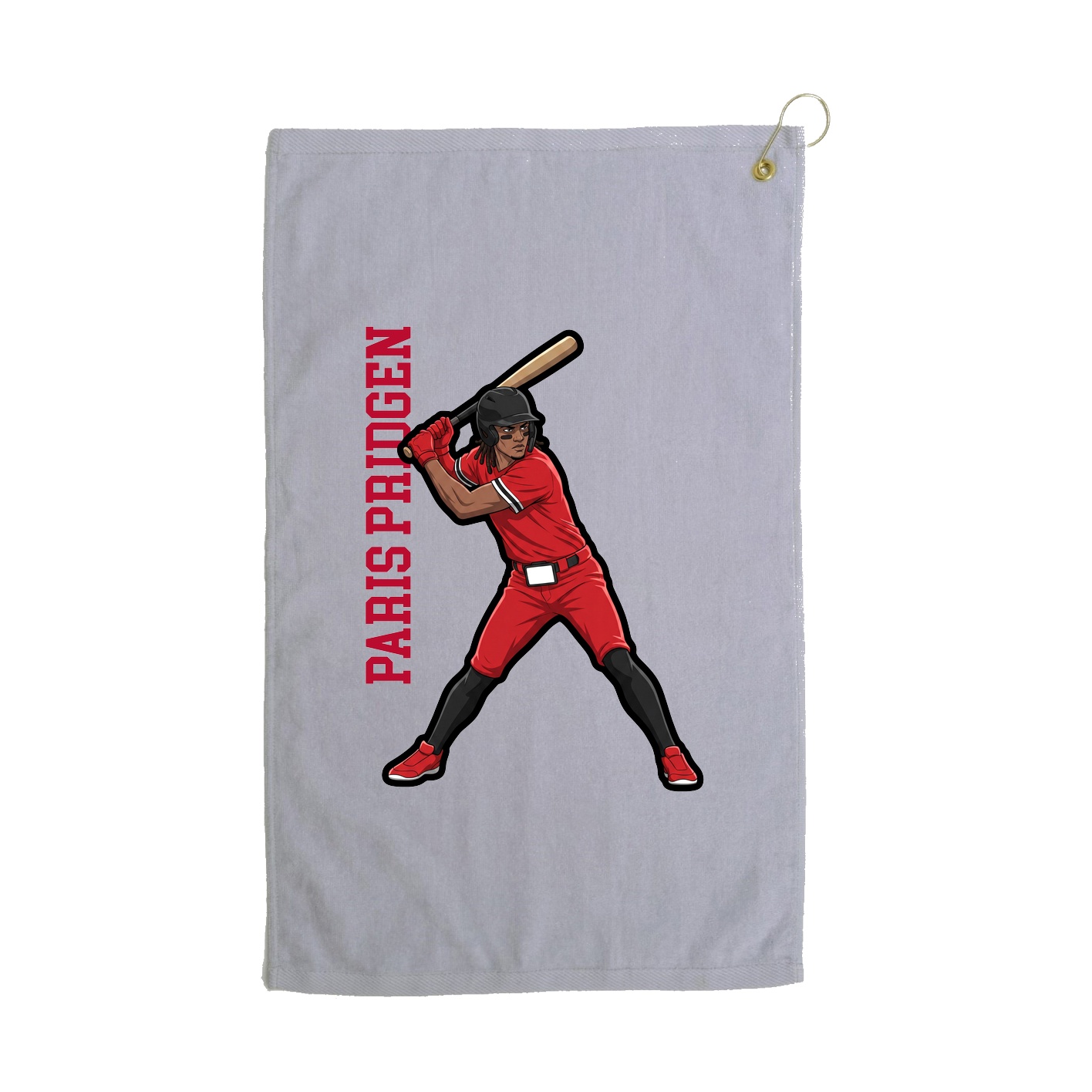 Golf Towel — Name Vertical in Grey