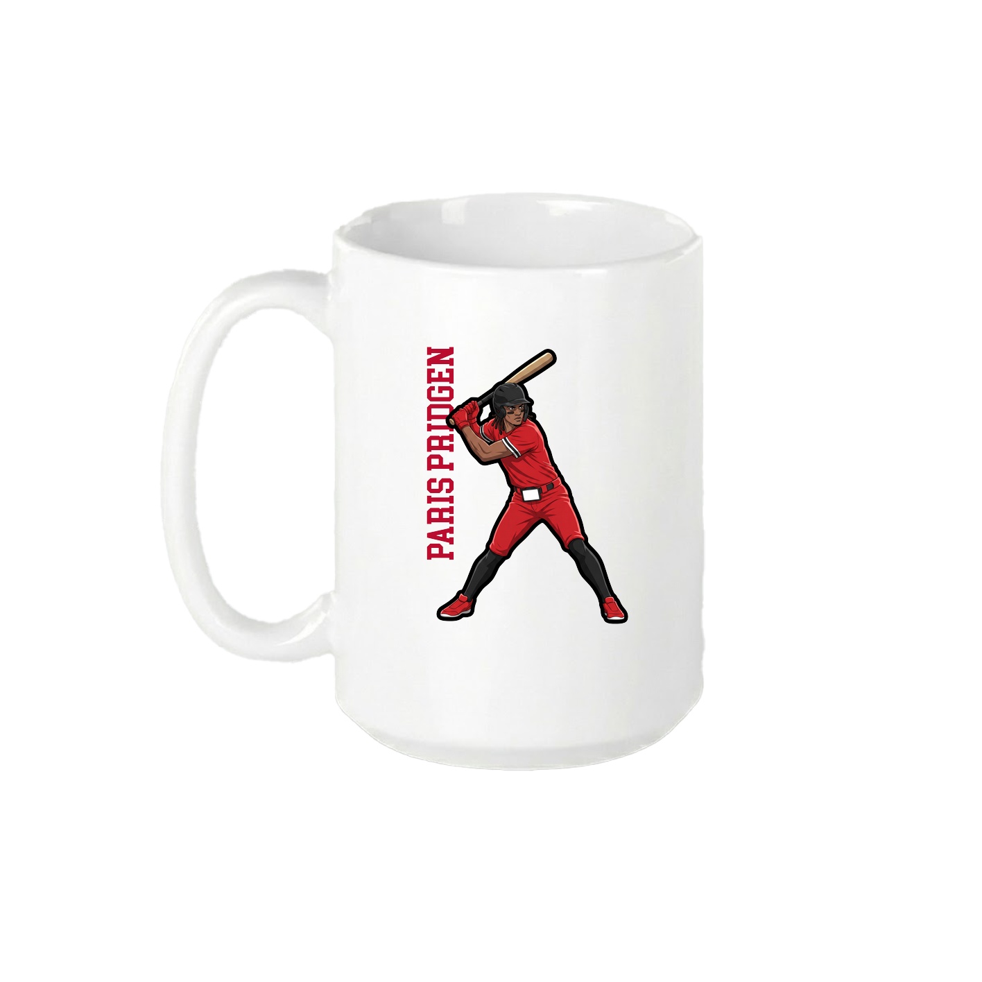 15oz Coffee Mug — Name Vertical in White