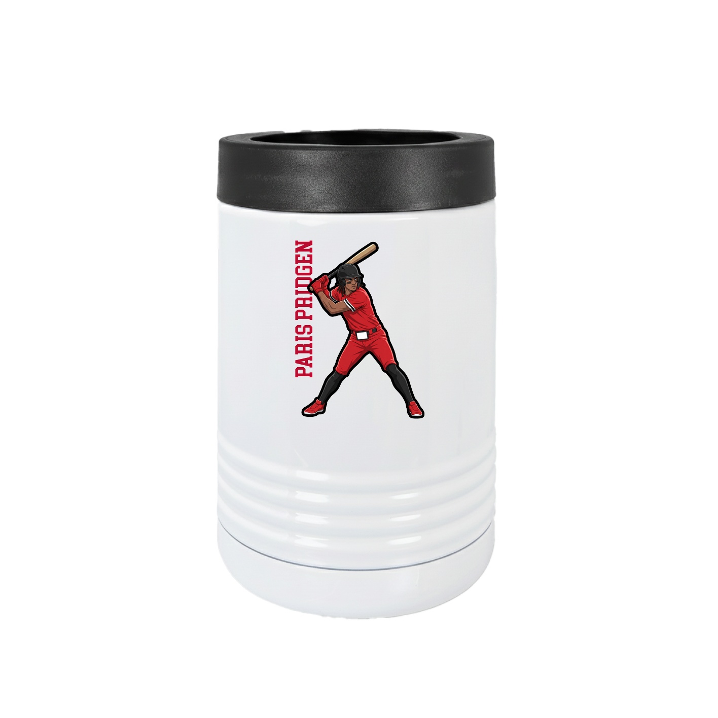 Beverage Holder — Name Vertical in White