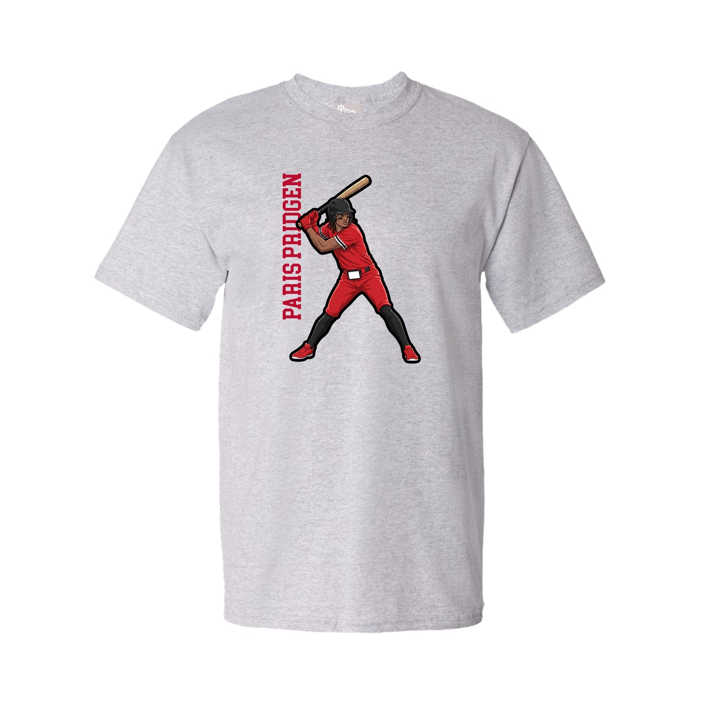 Youth Tee — Name Vertical in Grey