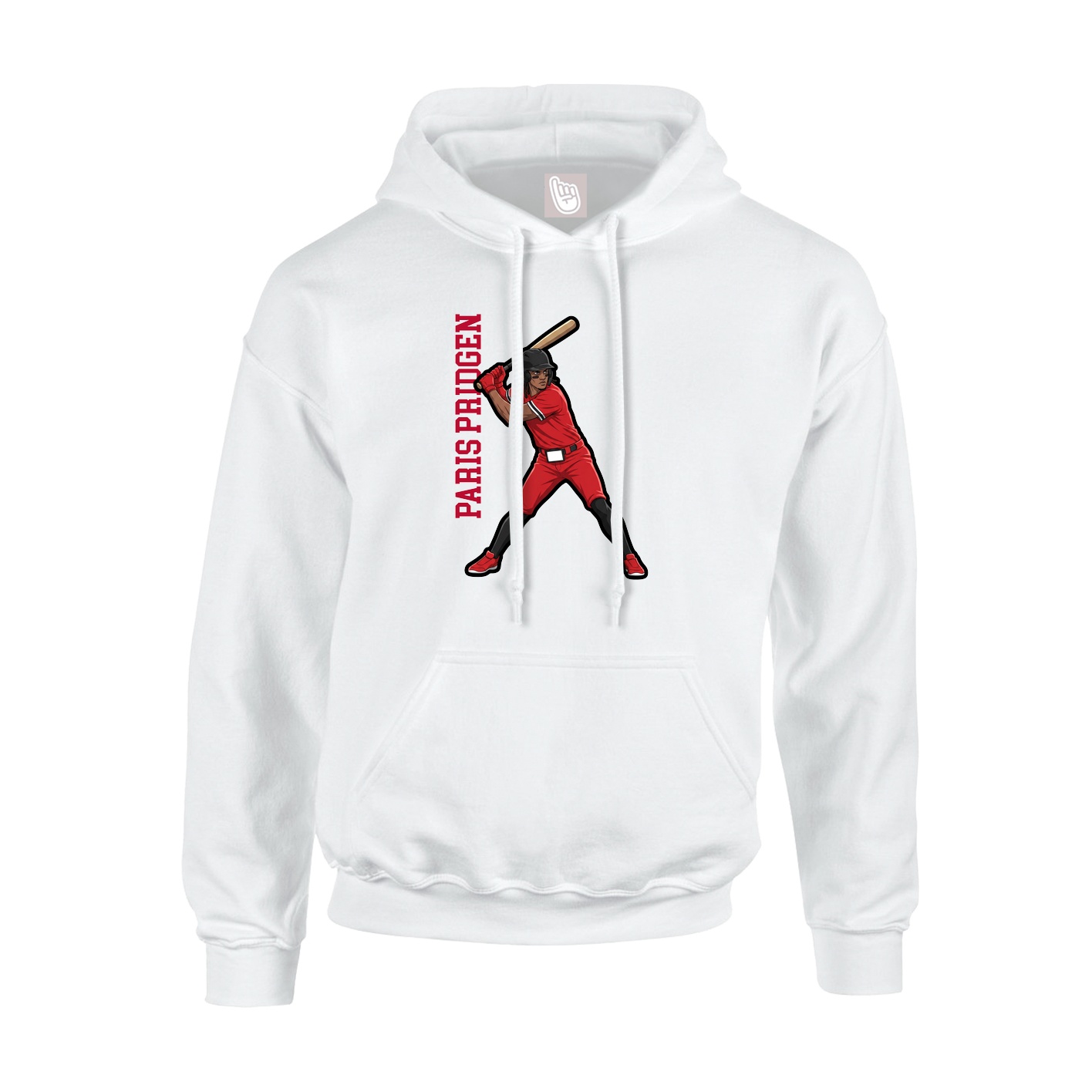 Hoodie — Name Vertical in White