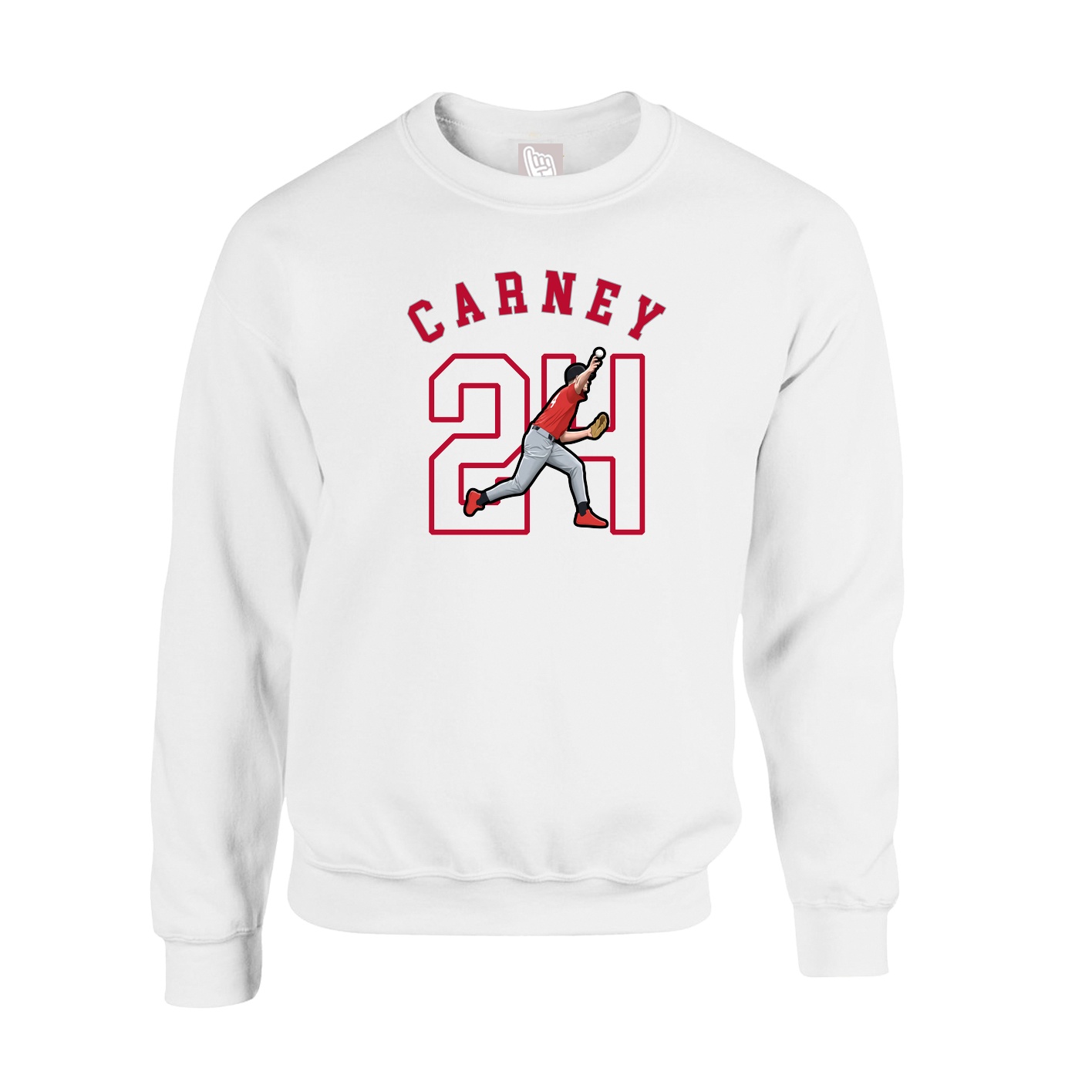 Fleece Crew — Shirsey Arch in White
