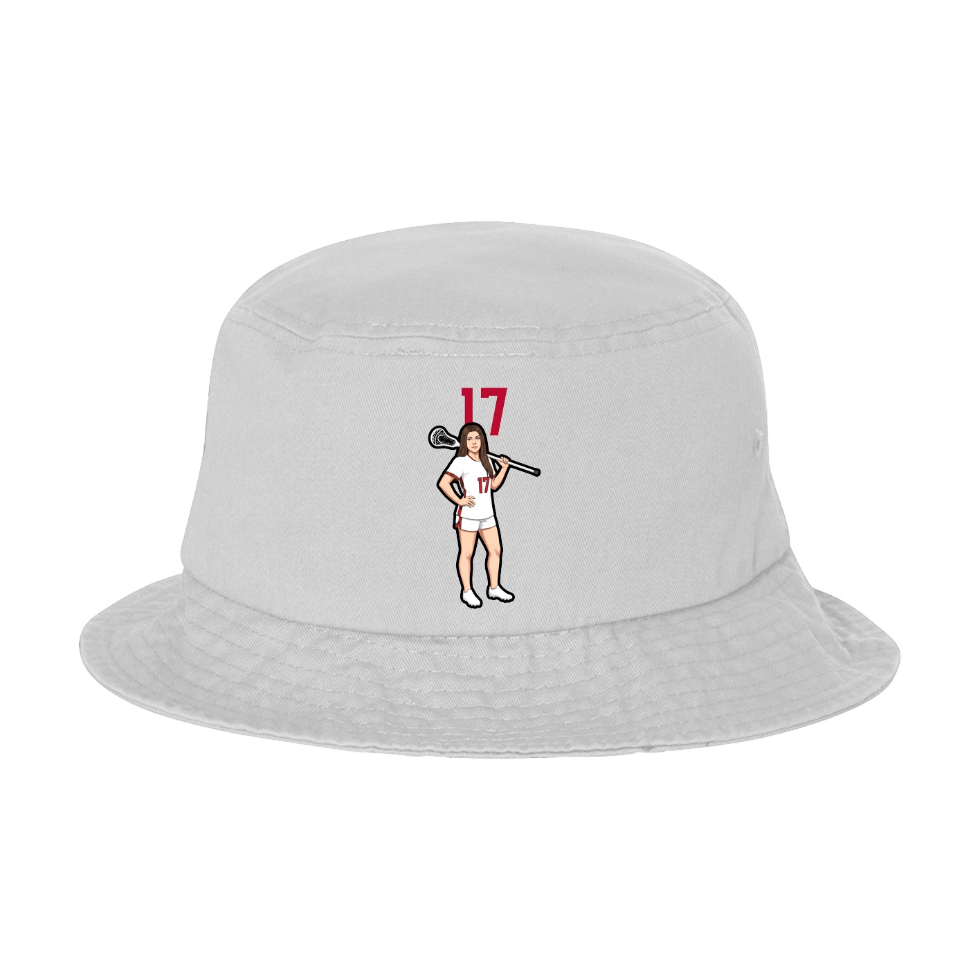 Bucket Cap — Number Top in White