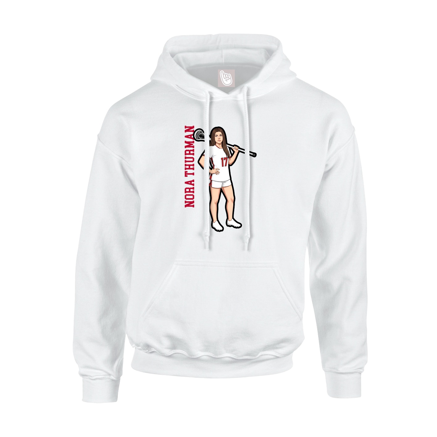 Youth Hoodie — Name Vertical in White