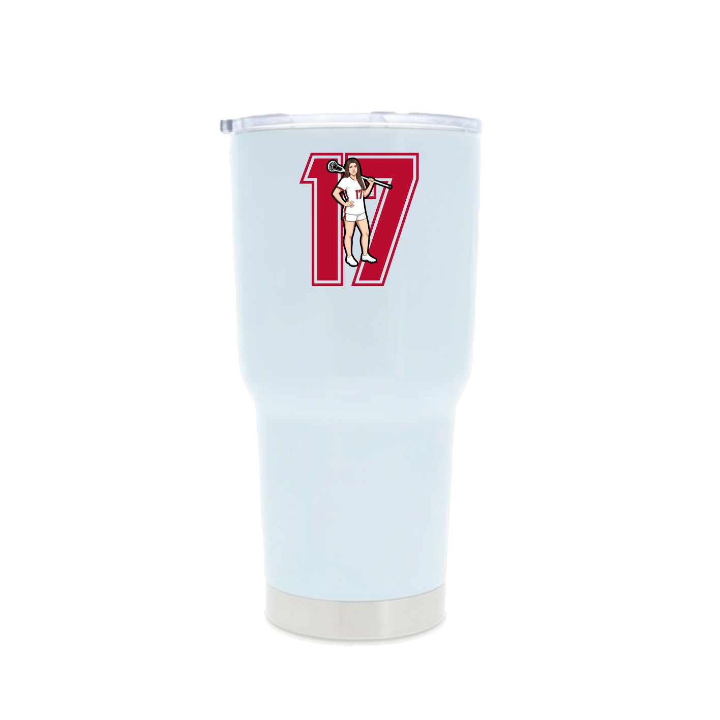 30oz Stainless Steel Tumbler — Number in White