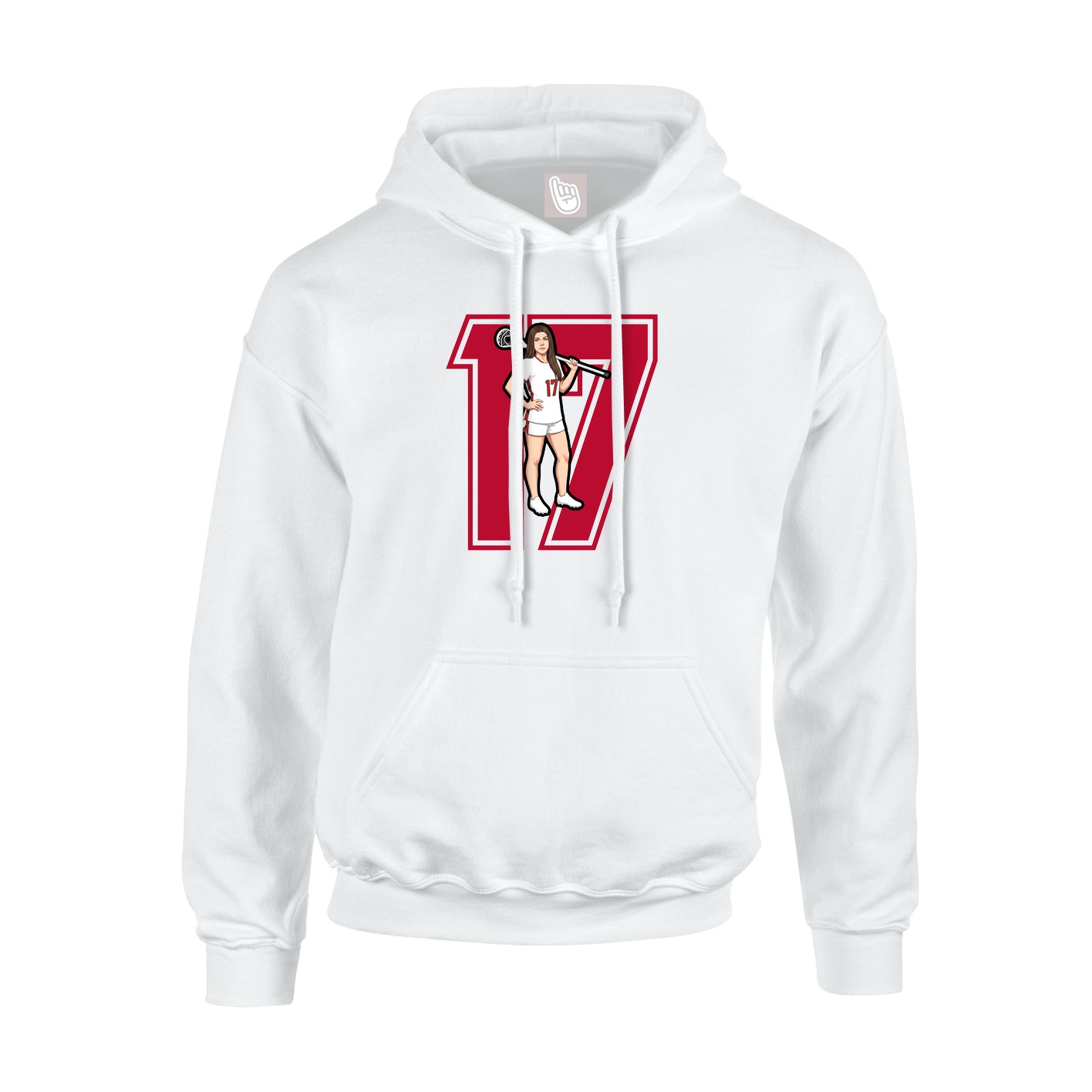Youth Hoodie — Number in White
