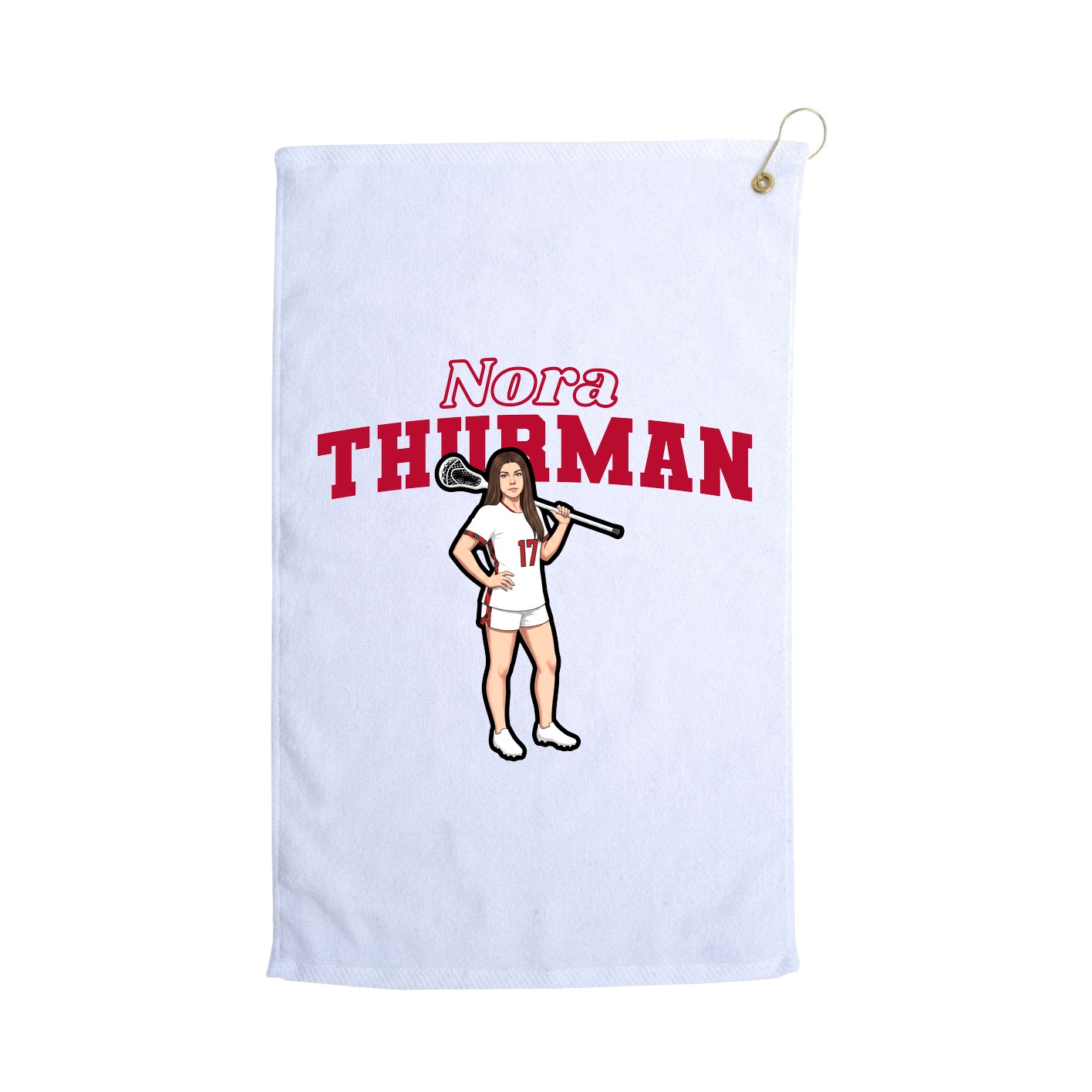 Golf Towel — Name Arch in White