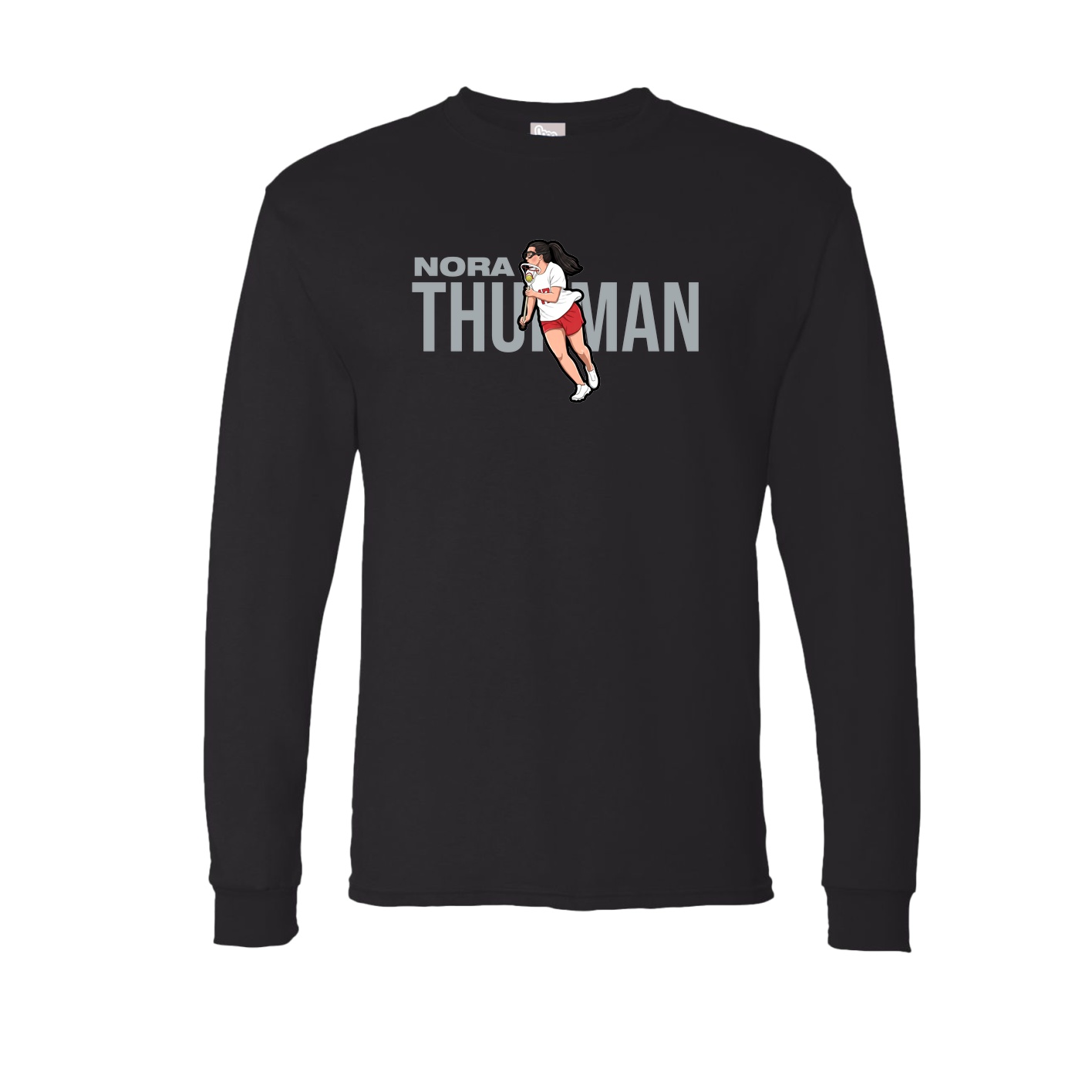 Long Sleeve Tee — Player Name in Black