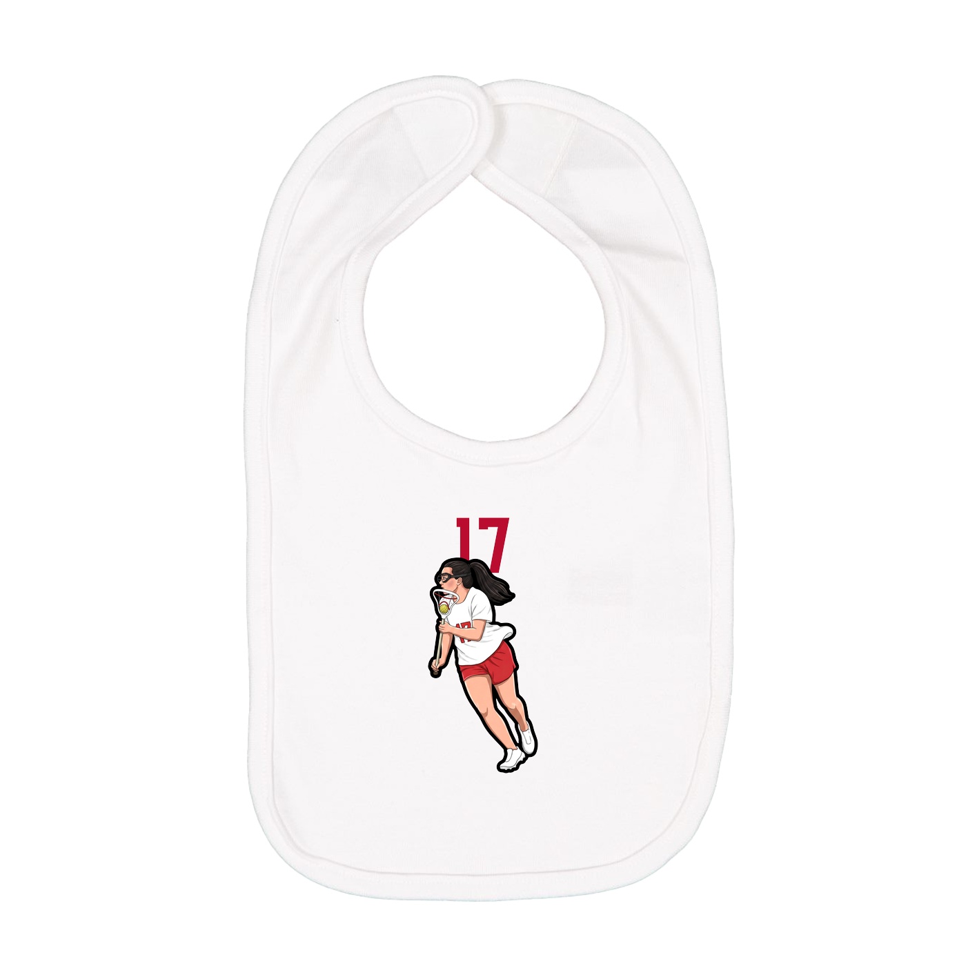 Infant Bib — Number Top in White