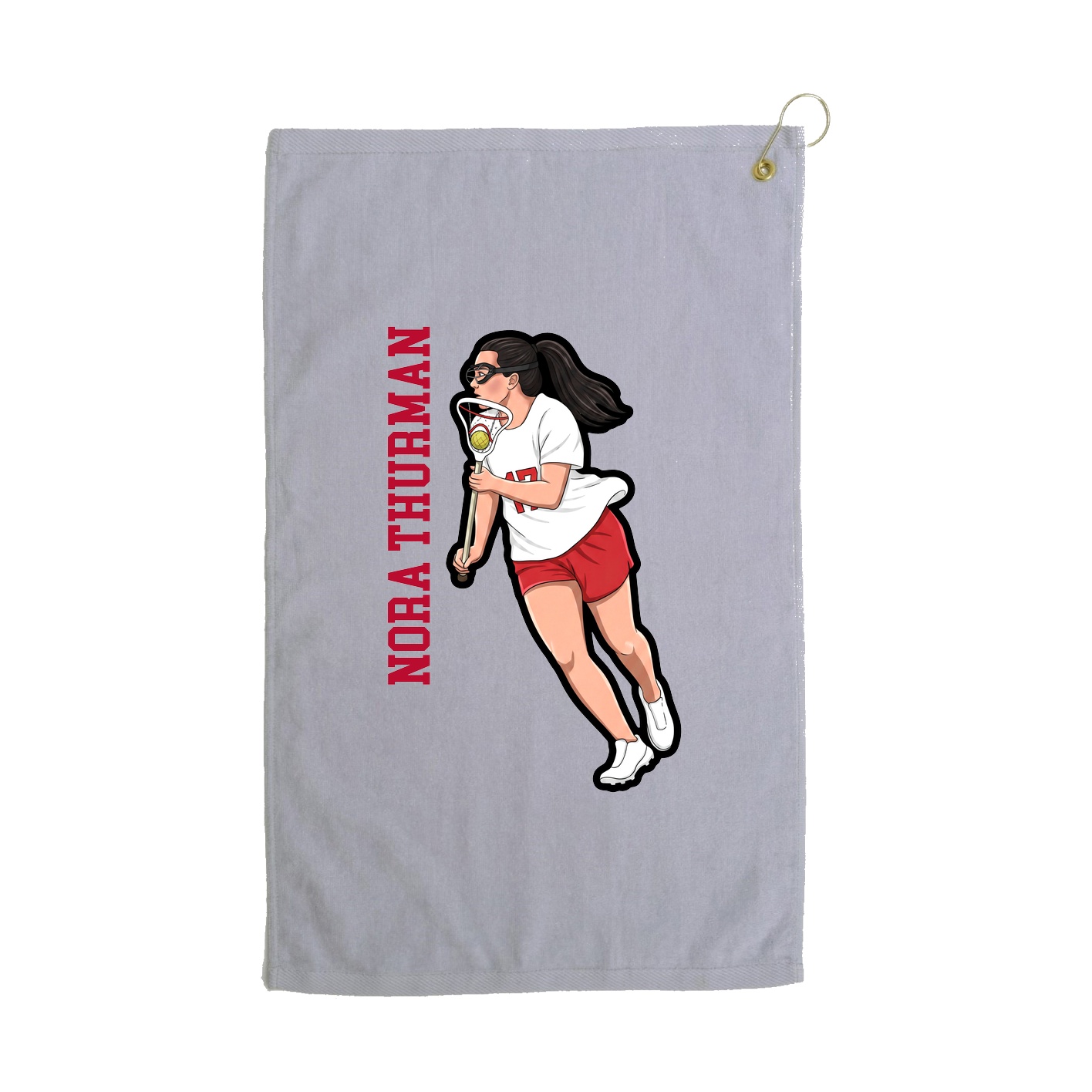 Golf Towel — Name Vertical in Grey