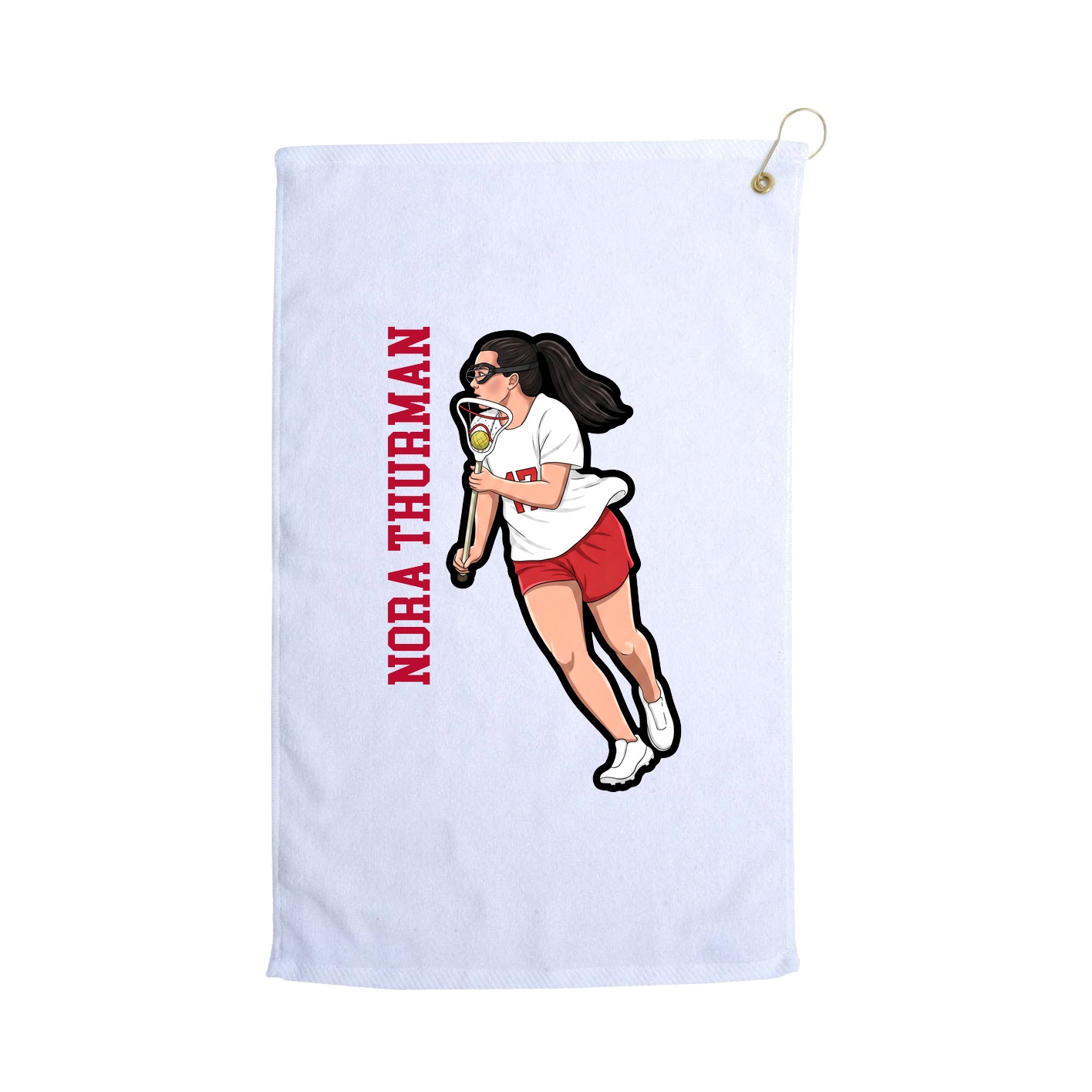 Golf Towel — Name Vertical in White