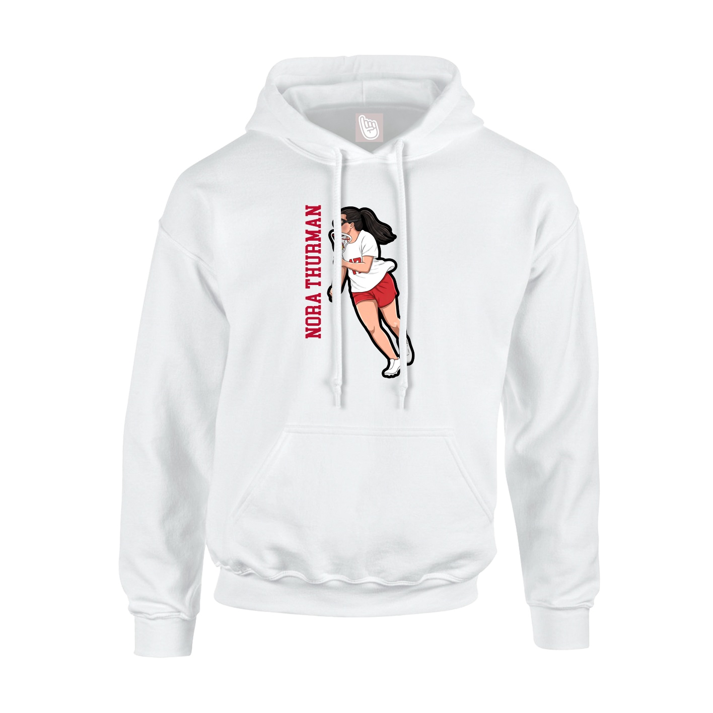 Youth Hoodie — Name Vertical in White
