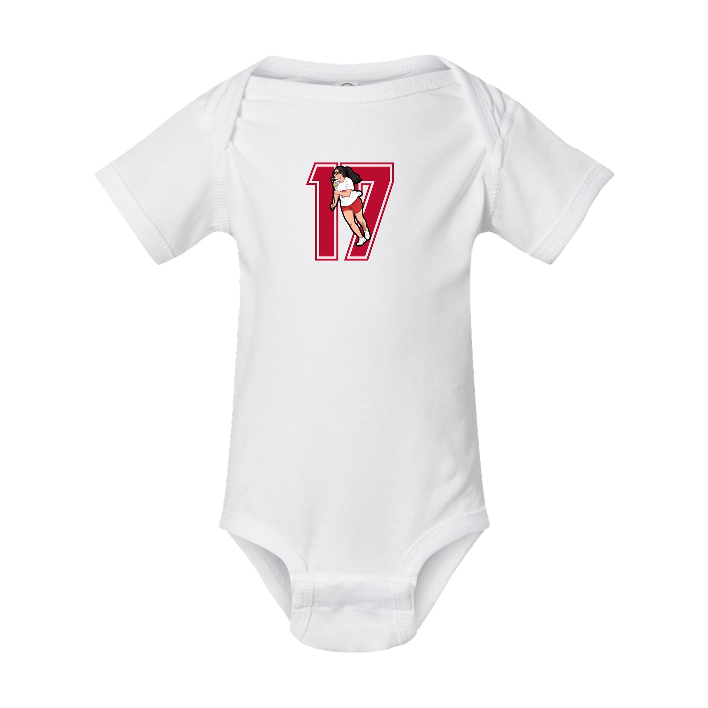 Baby Onesie — Number in White