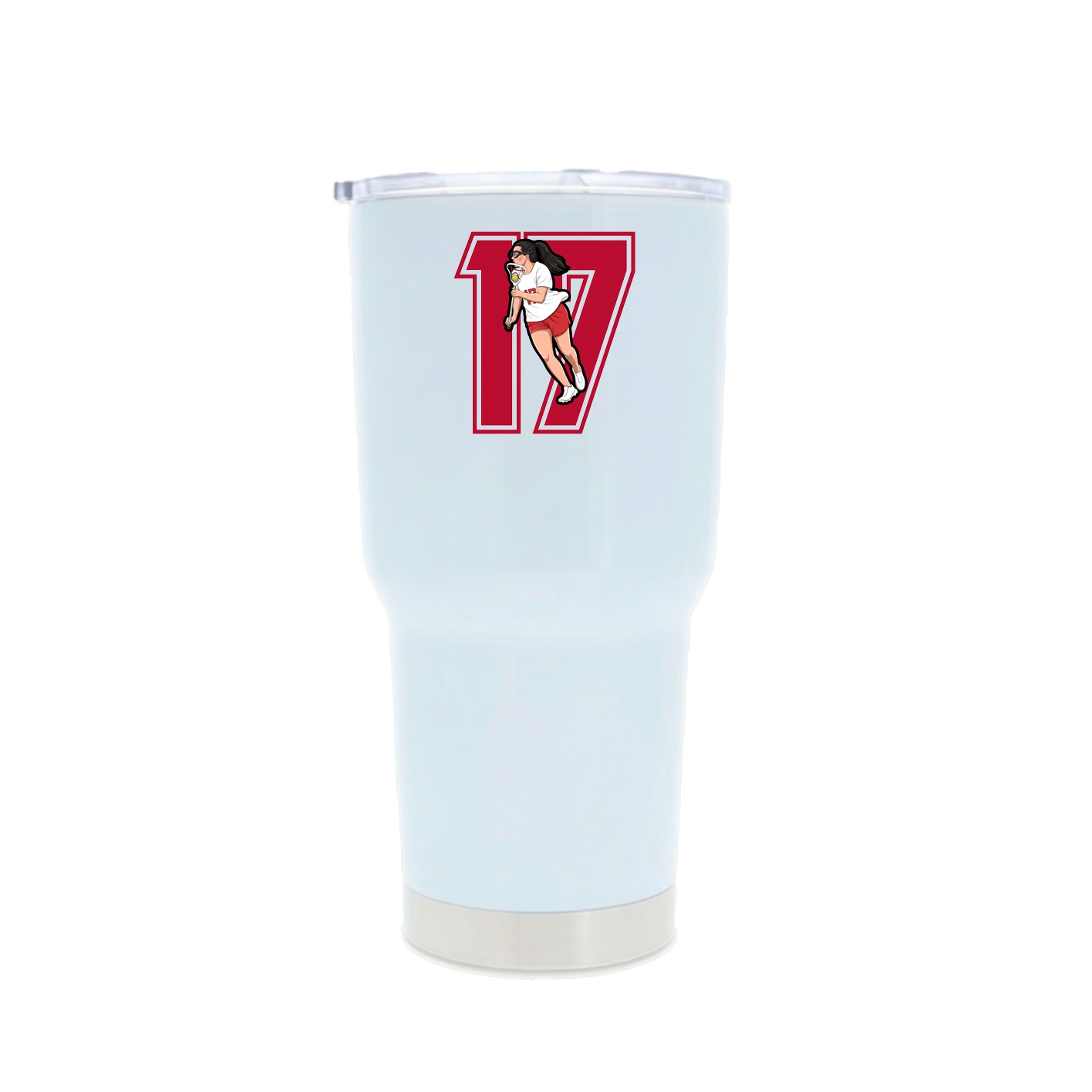 30oz Stainless Steel Tumbler — Number in White