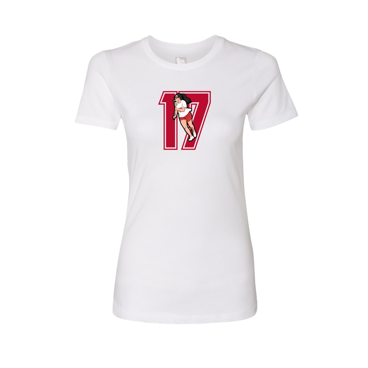 Womens Tee — Number in White