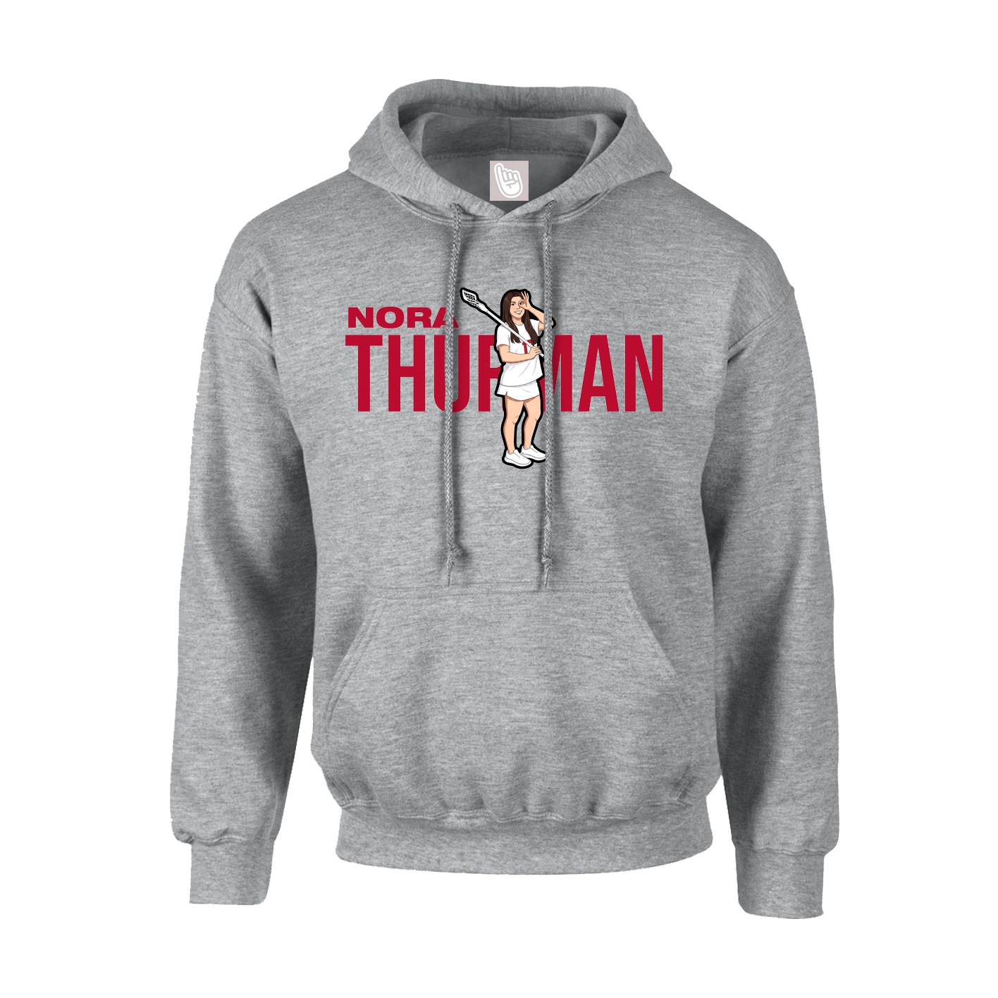 Youth Hoodie — Player Name in Grey