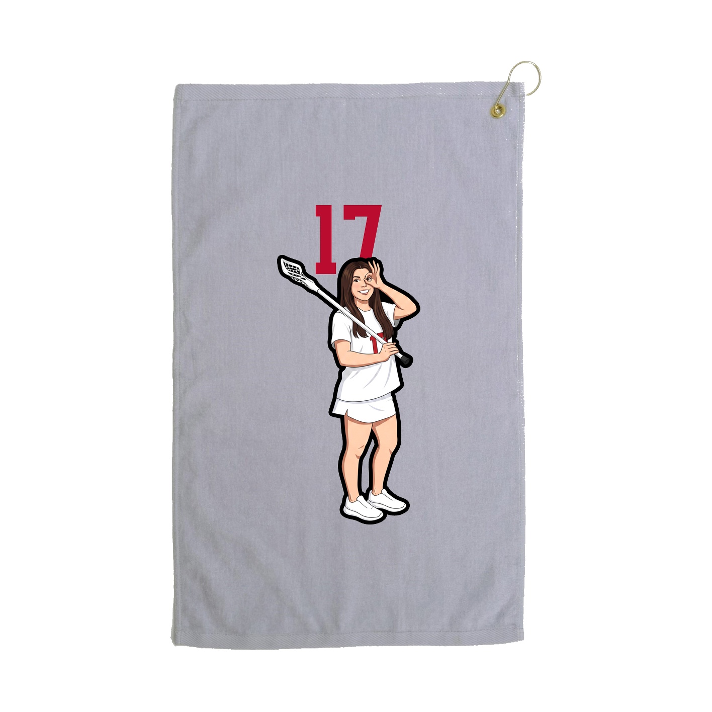 Golf Towel — Number Top in Grey