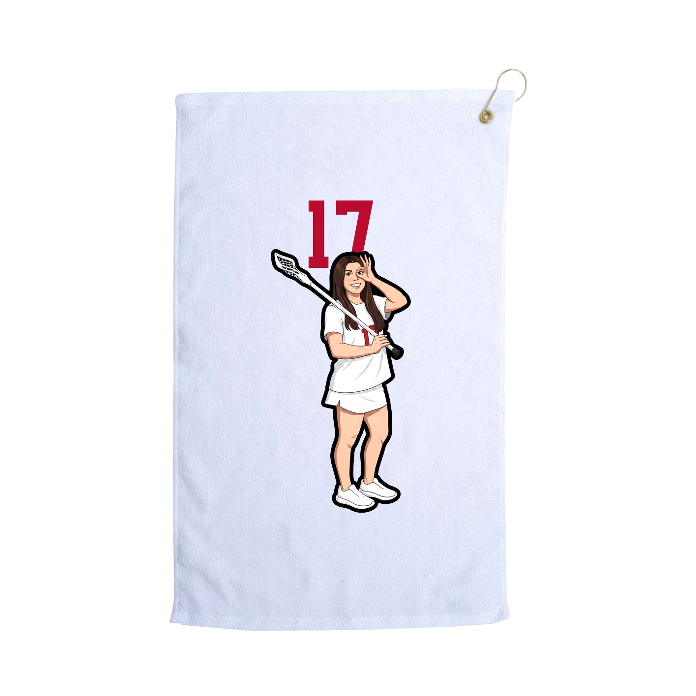 Golf Towel — Number Top in White