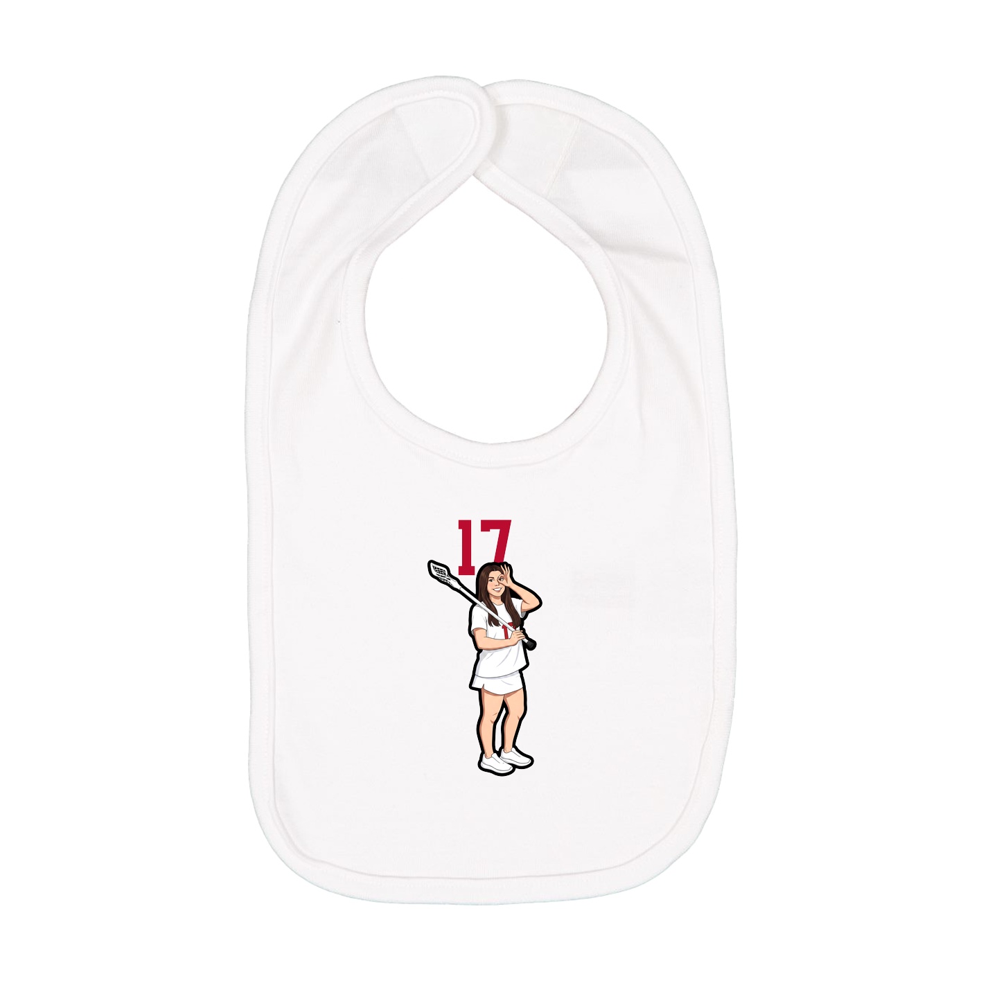 Infant Bib — Number Top in White