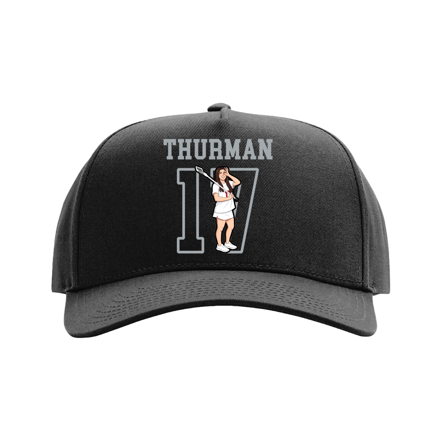 Full Fabric Five-Panel Champ Cap — Shirsey in Black