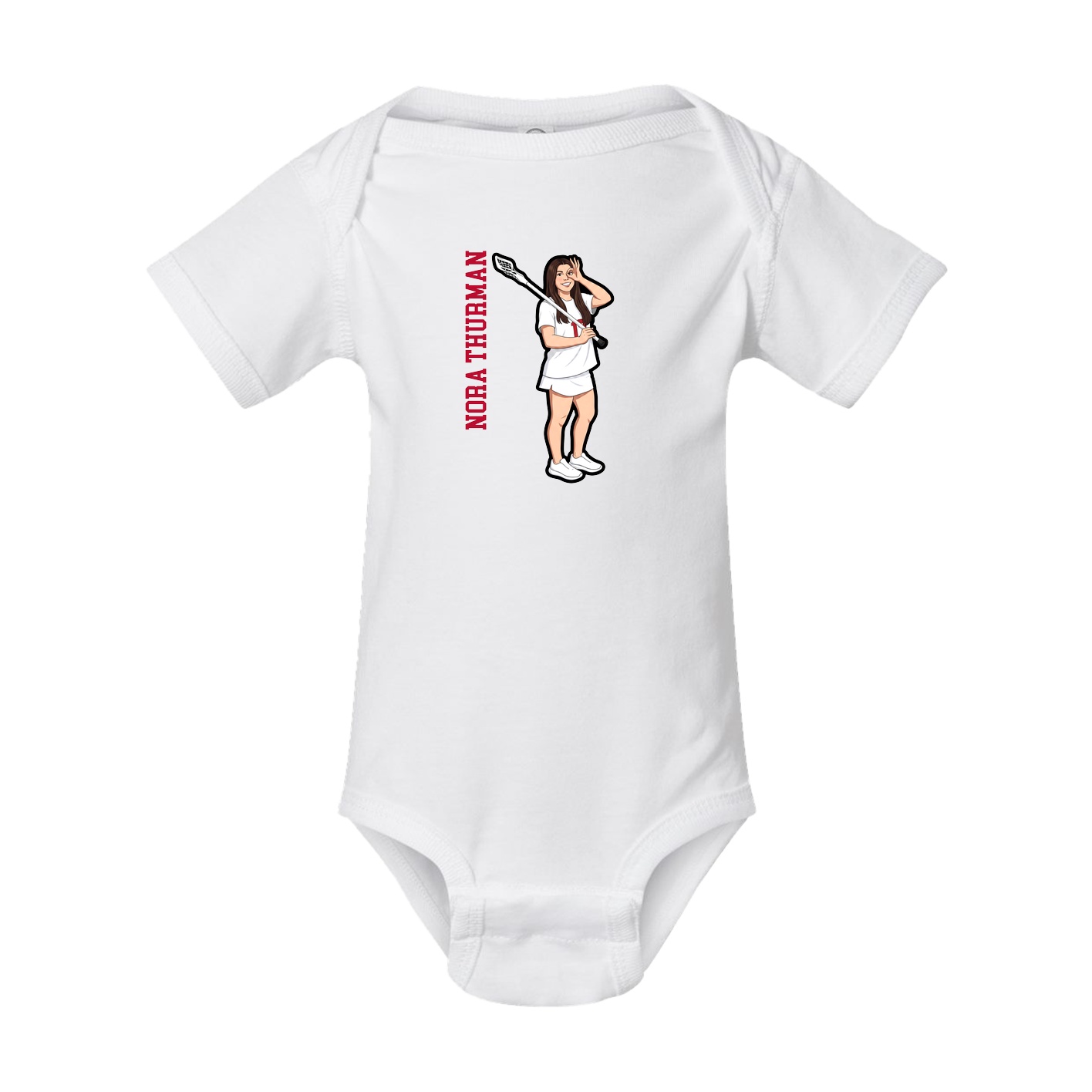 Baby Onesie — Name Vertical in White