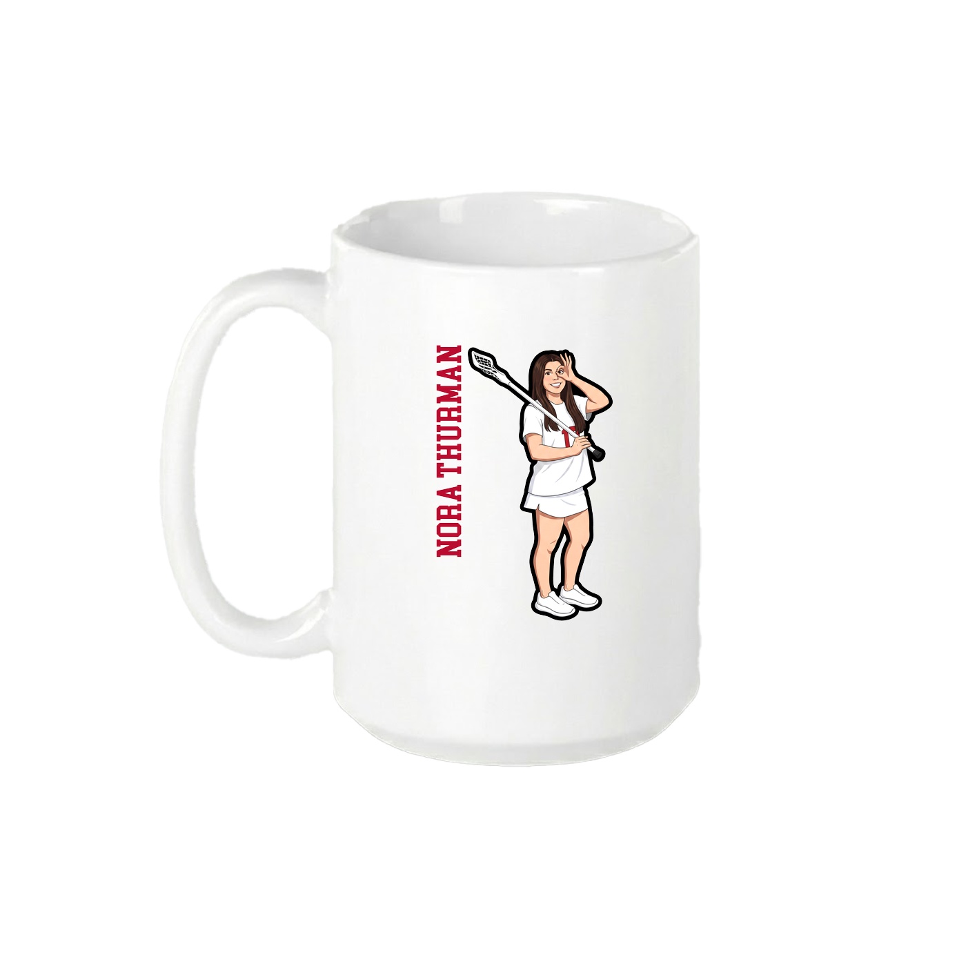 15oz Coffee Mug — Name Vertical in White