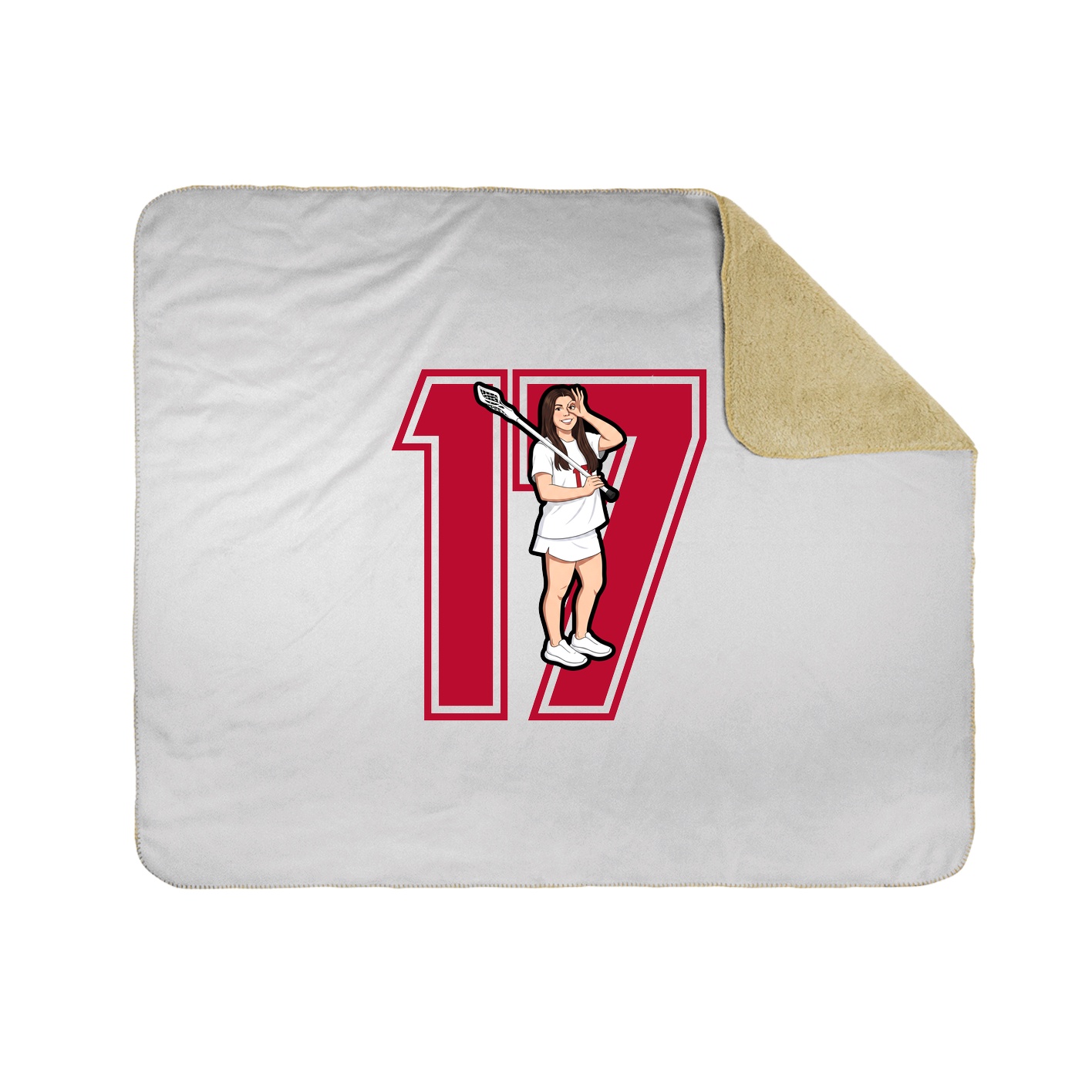 Throw Blanket — Number in White