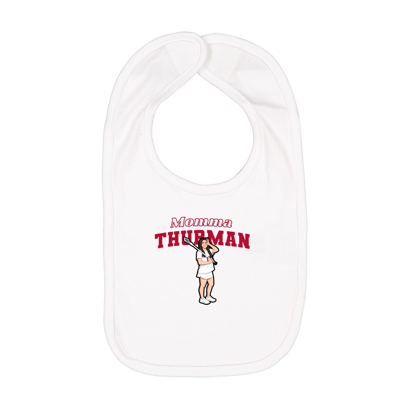 Infant Bib — Mothers Day Block in White