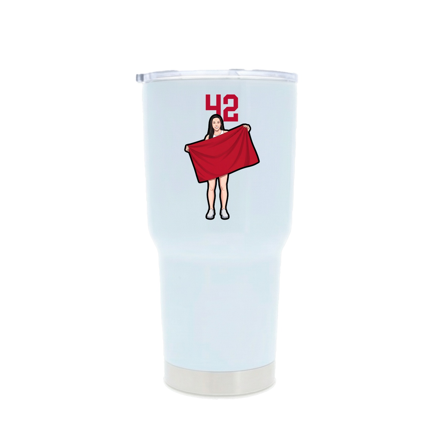 30oz Stainless Steel Tumbler — Number Top in White