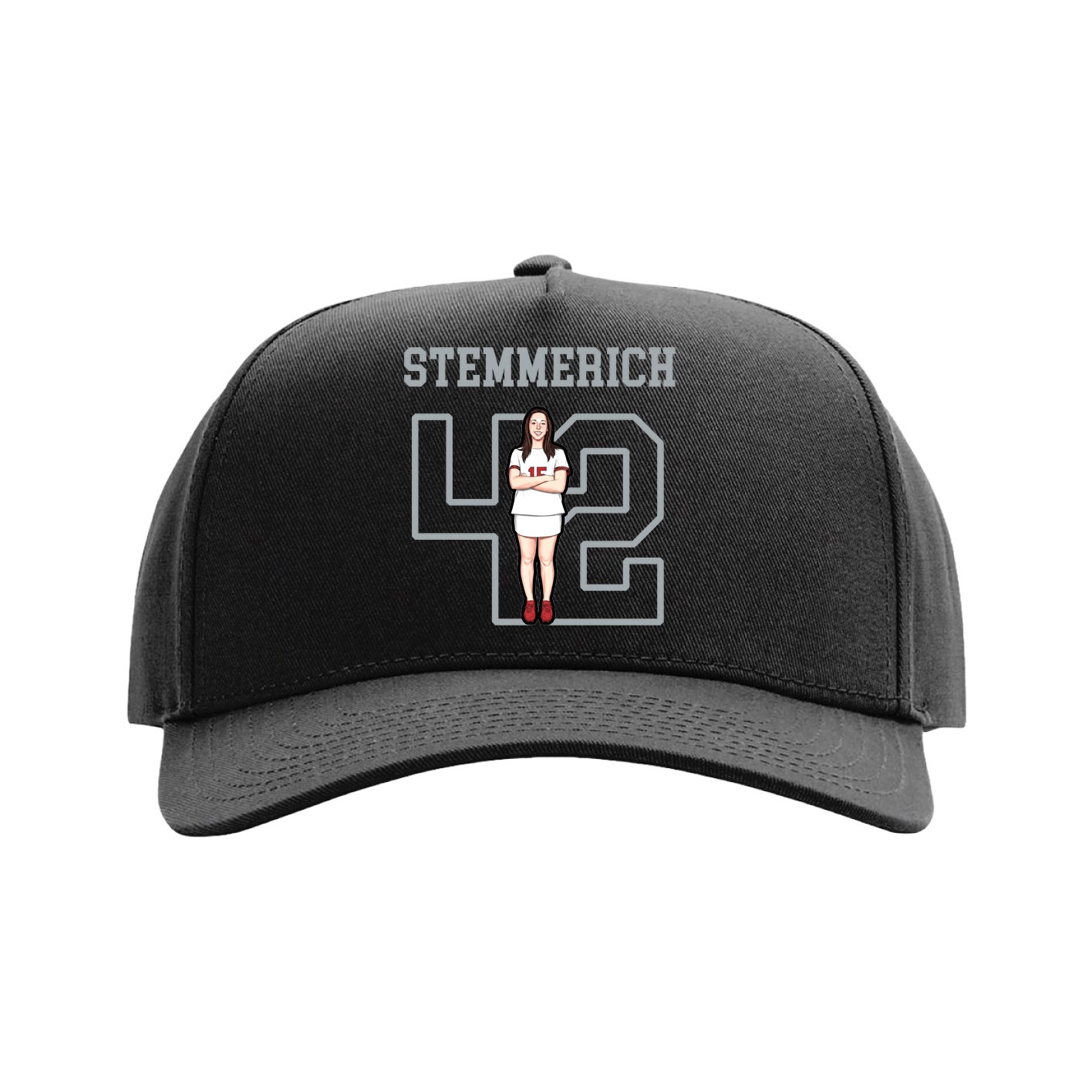 Full Fabric Five-Panel Champ Cap — Shirsey in Black