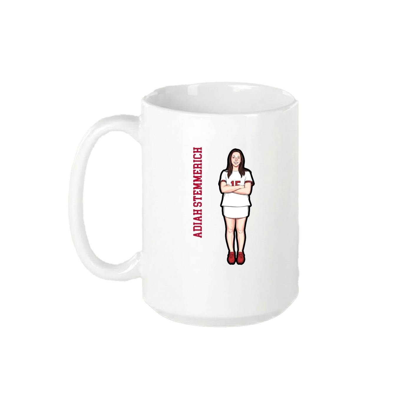 15oz Coffee Mug — Name Vertical in White