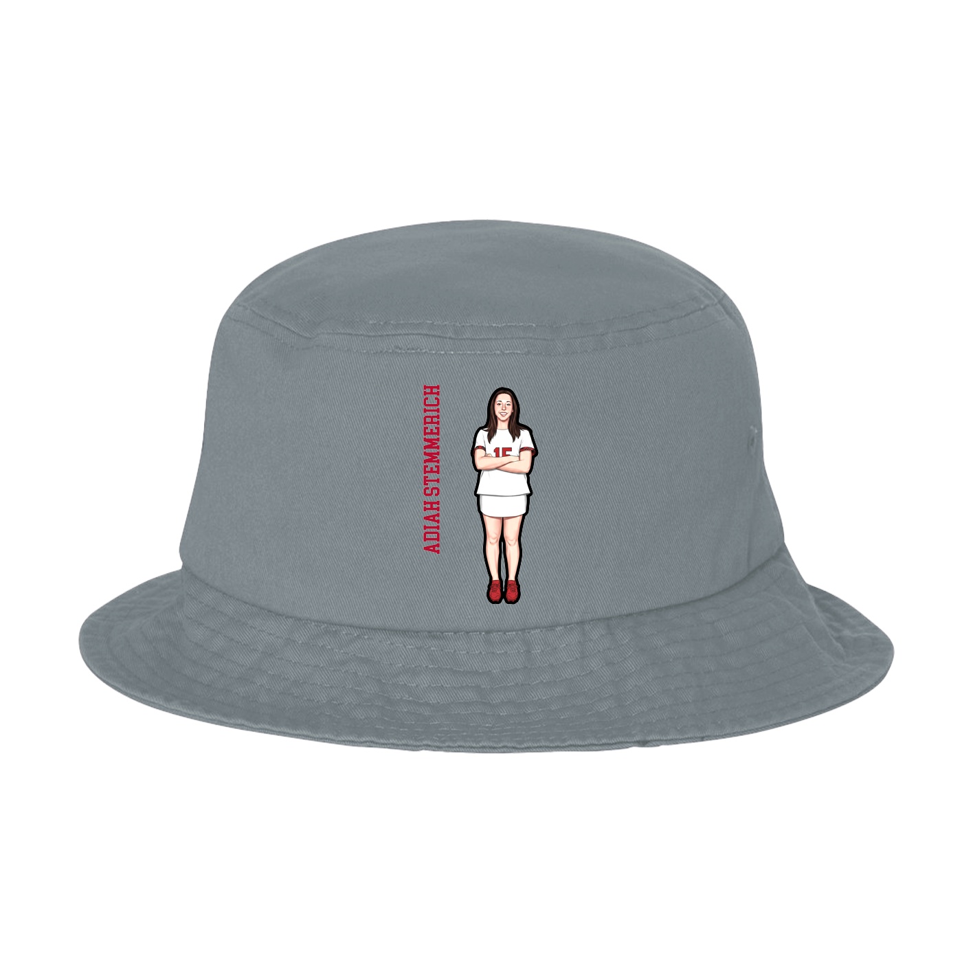 Bucket Cap — Name Vertical in Grey