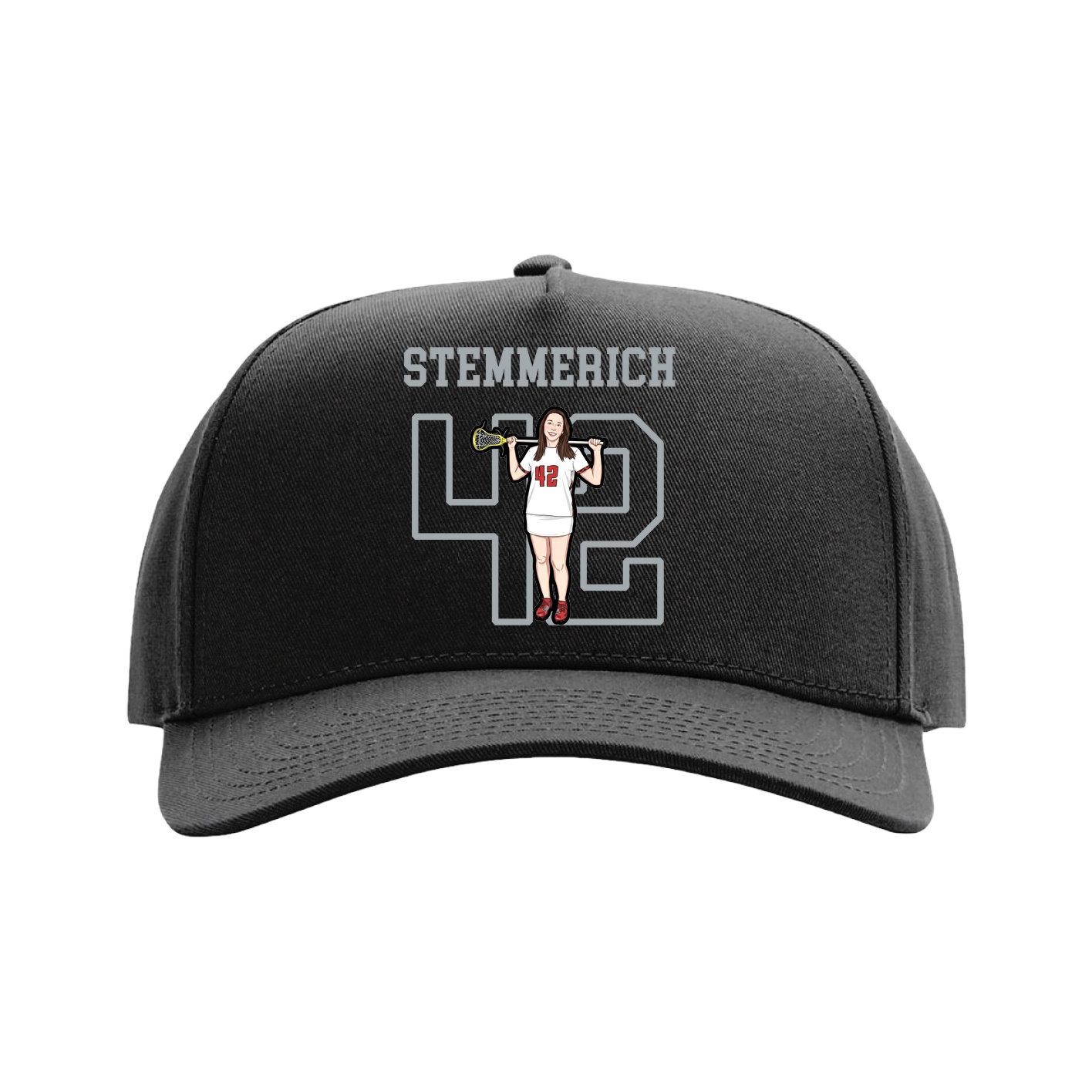 Full Fabric Five-Panel Champ Cap — Shirsey in Black