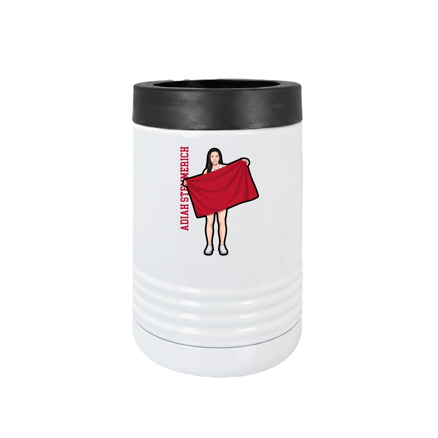 Beverage Holder — Name Vertical in White