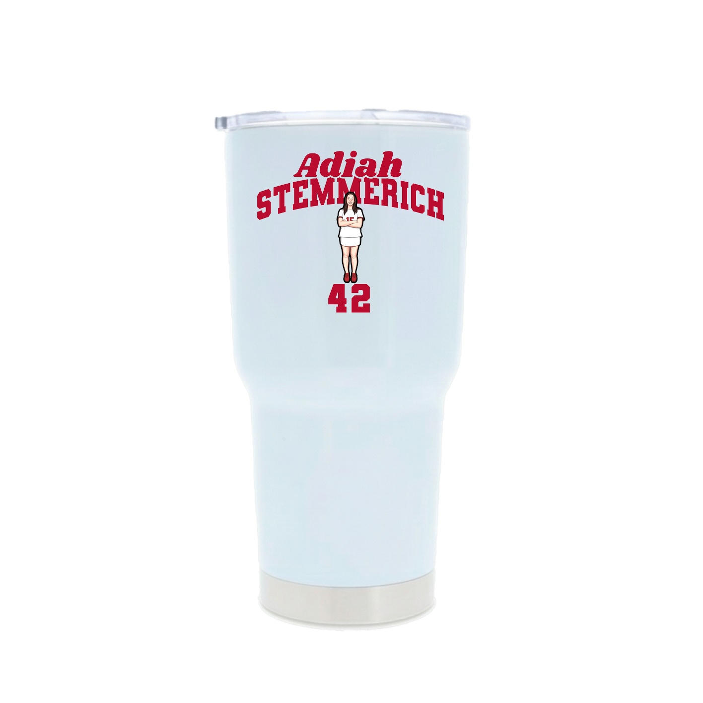30oz Stainless Steel Tumbler — Signature Arch in White