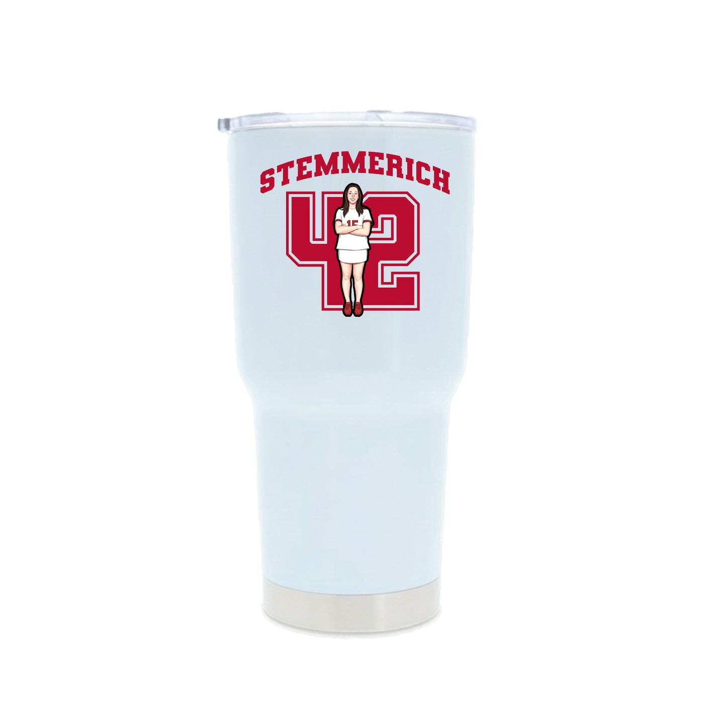 30oz Stainless Steel Tumbler — Number in White