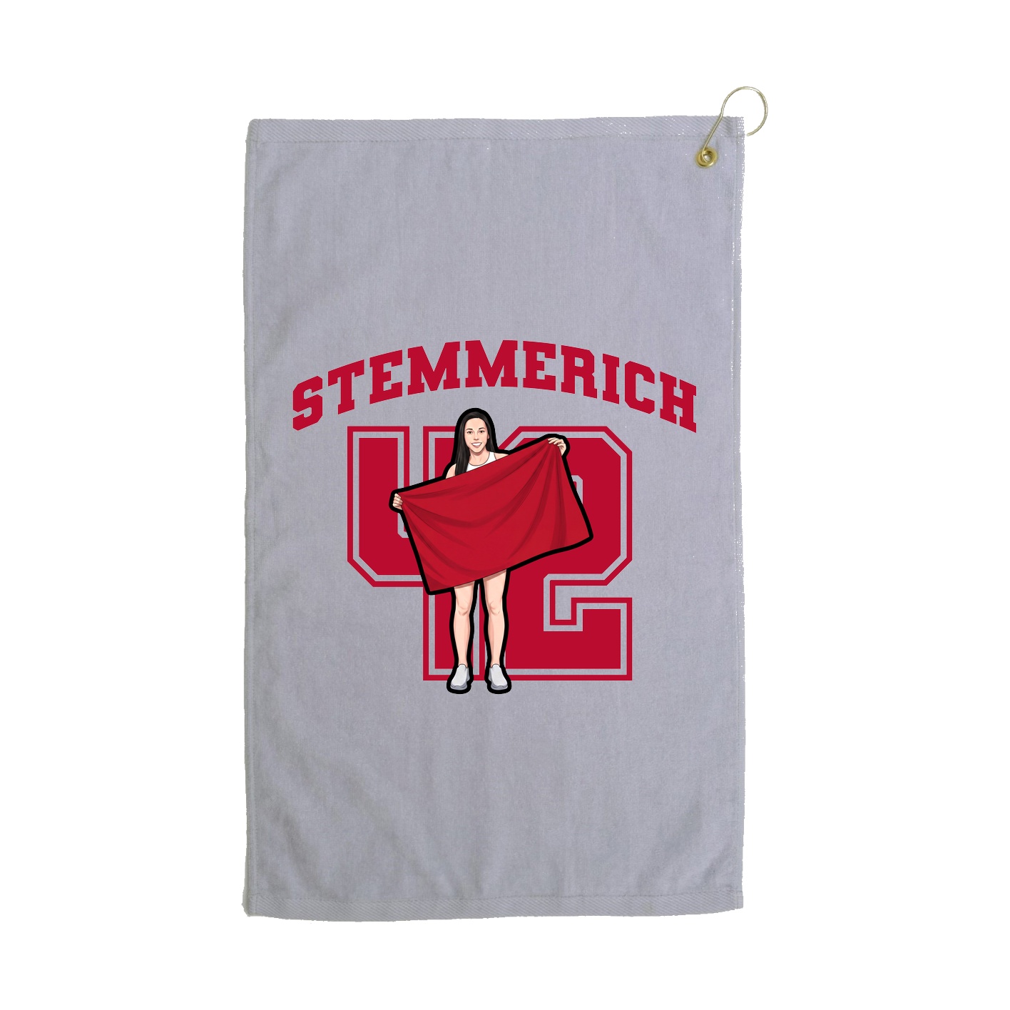 Golf Towel — Number in Grey