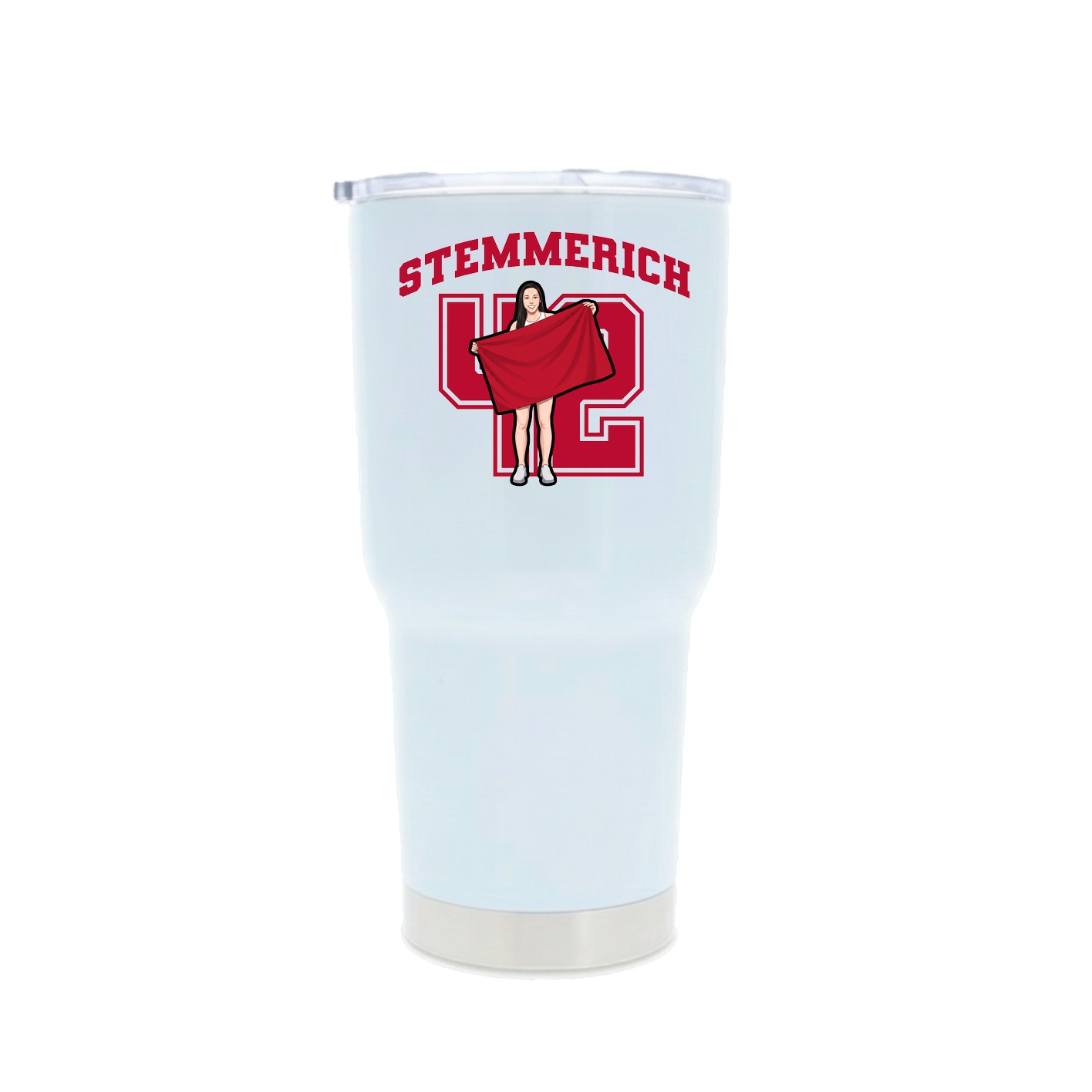 30oz Stainless Steel Tumbler — Number in White